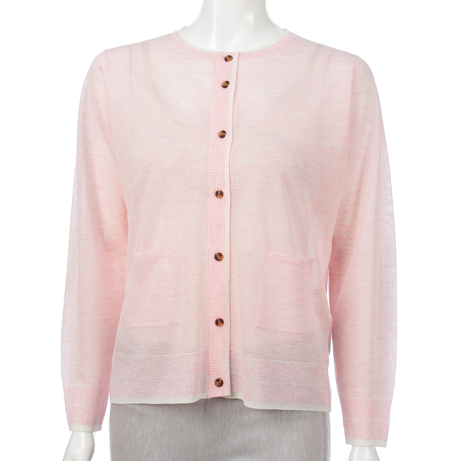 LEVITA配色クルーネックカーディガン - 画像11