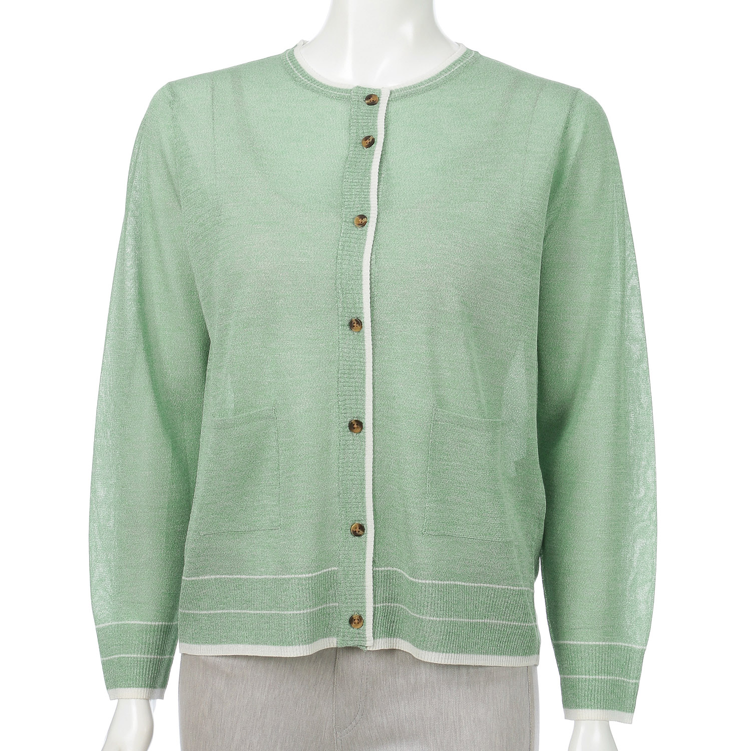 LEVITA配色クルーネックカーディガン - 画像14