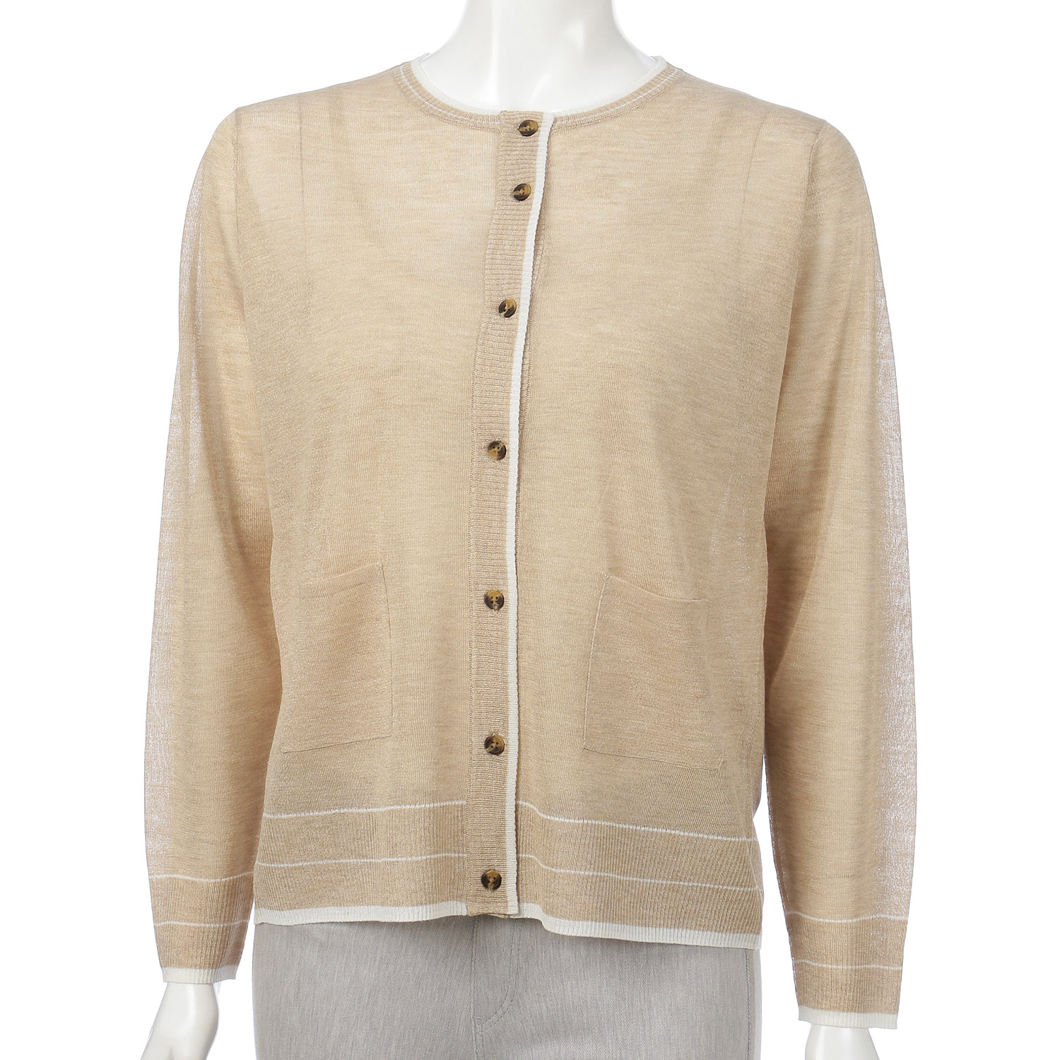 LEVITA配色クルーネックカーディガン - 画像9