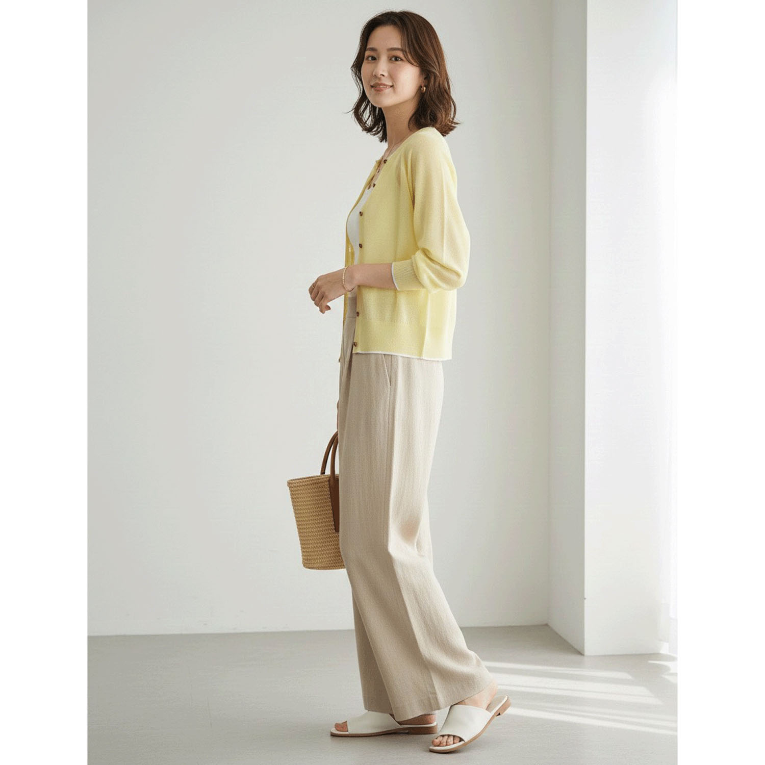 LEVITA配色クルーネックカーディガン - 画像18