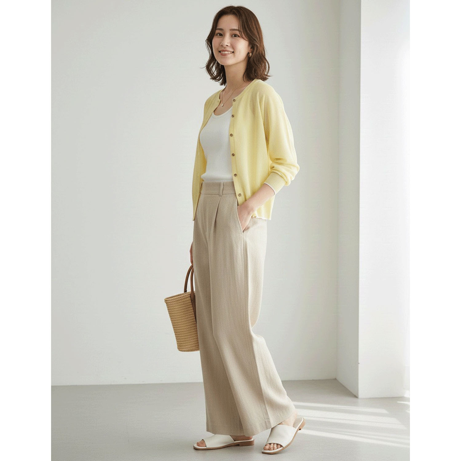 LEVITA配色クルーネックカーディガン - 画像19