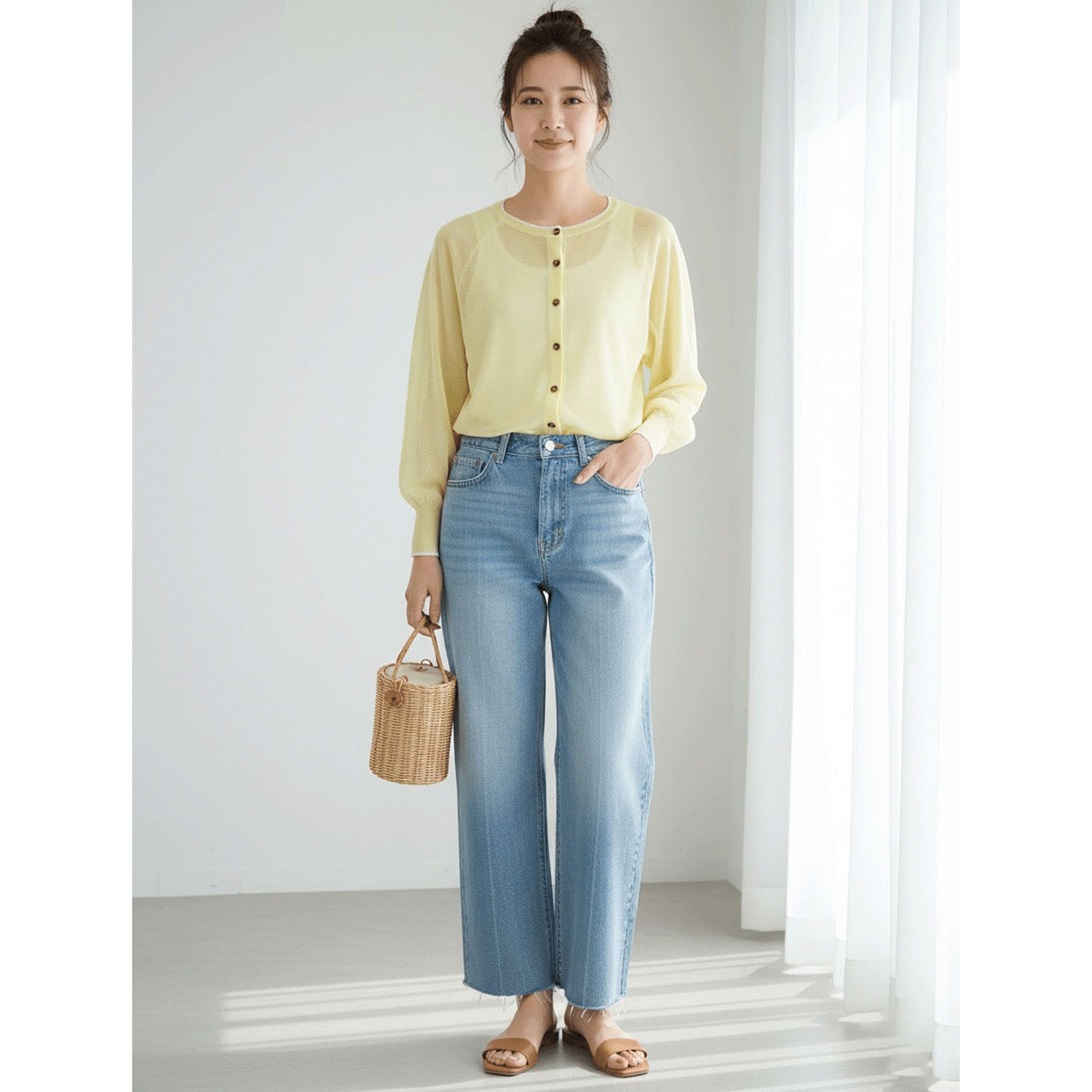 LEVITA配色クルーネックカーディガン - 画像20