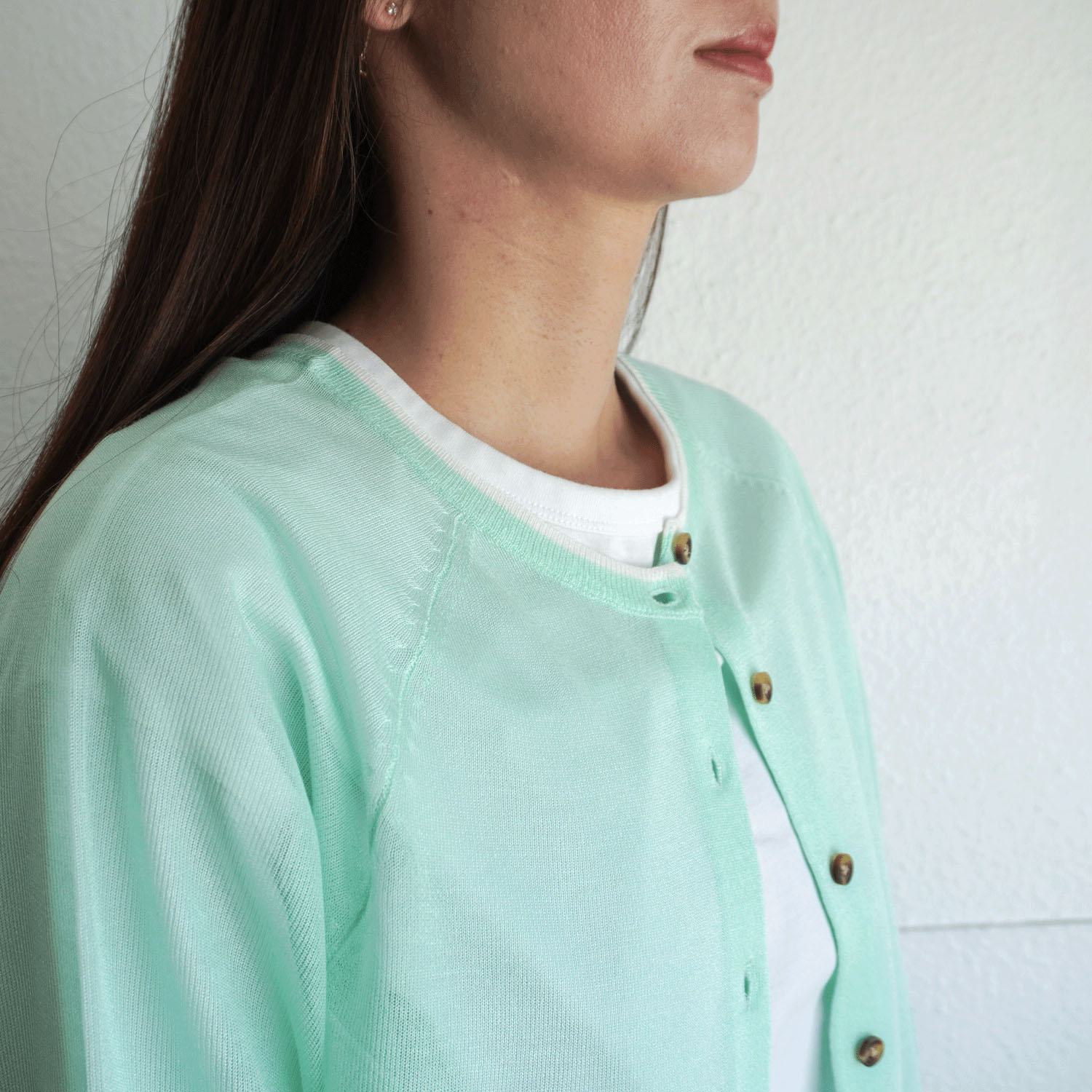 LEVITA配色クルーネックカーディガン - 画像6