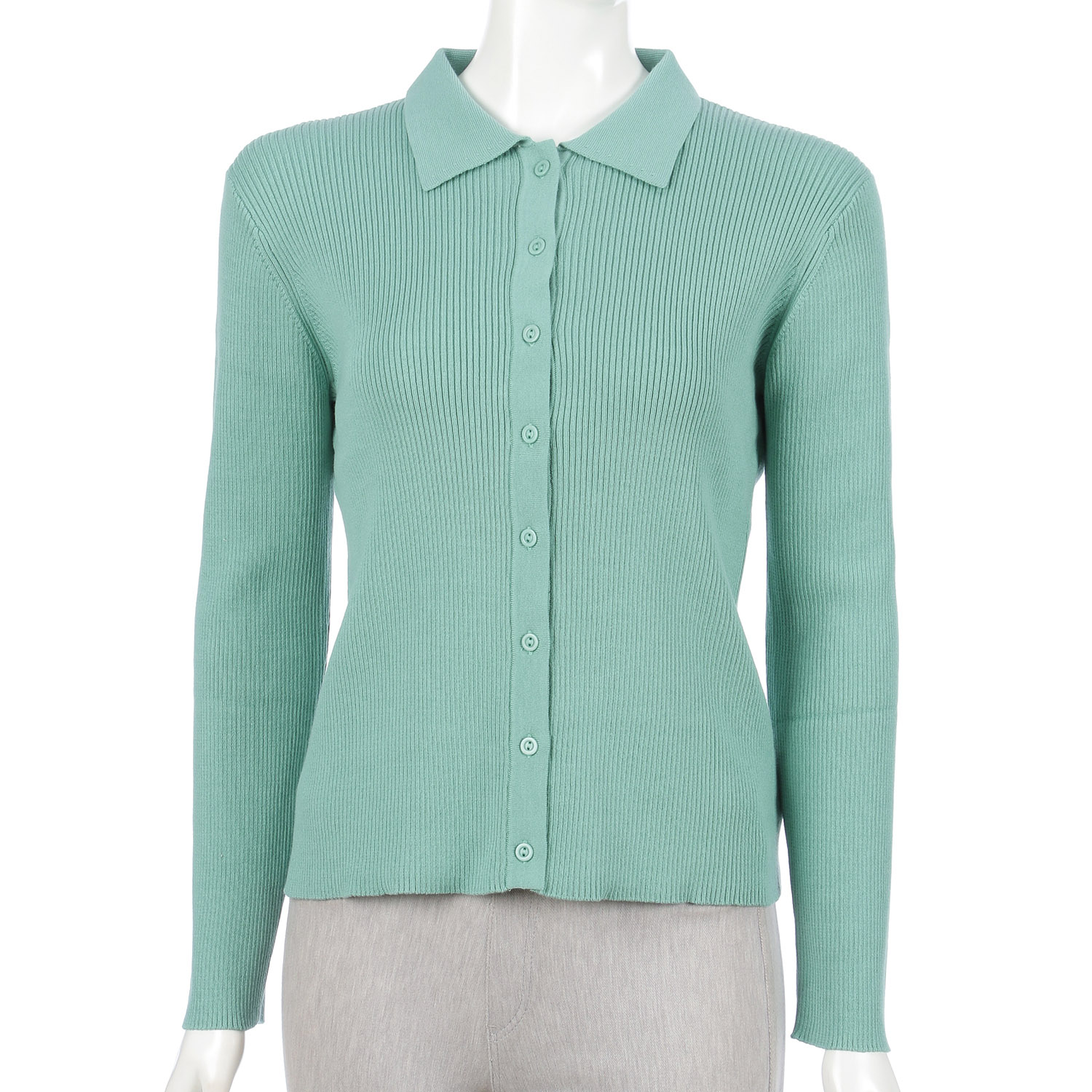 【Insta Live】スビンコットンポロ衿リブ編みカーディガン - 画像13