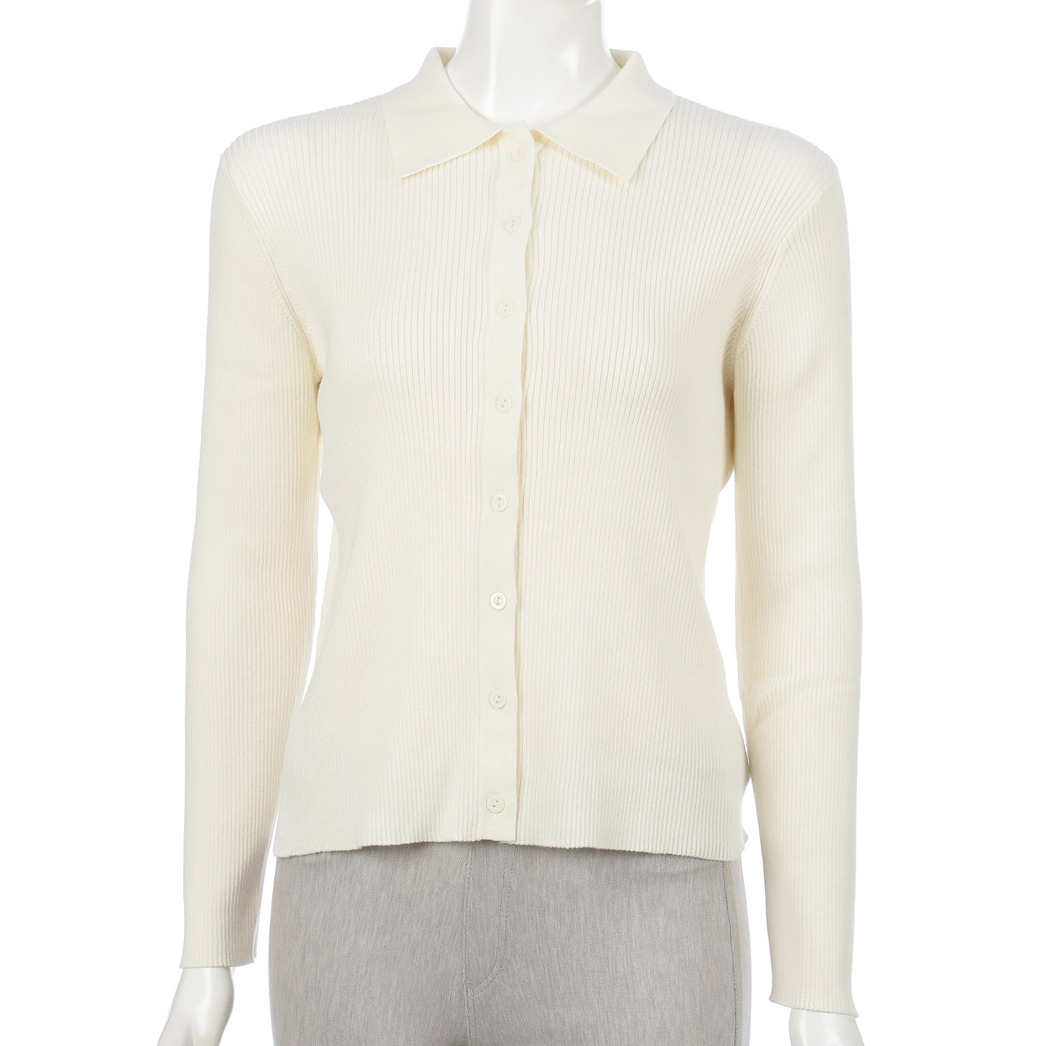 【Insta Live】スビンコットンポロ衿リブ編みカーディガン - 画像7