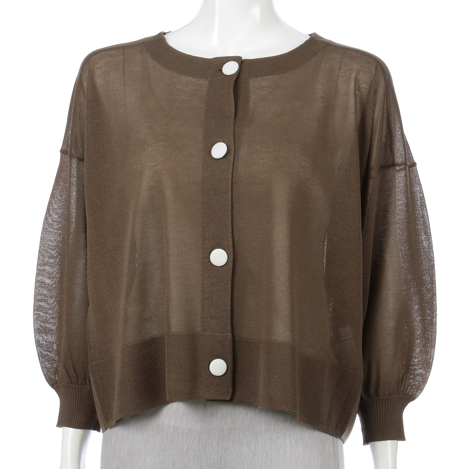 包みボタンポイントシアーカーディガン - 画像2