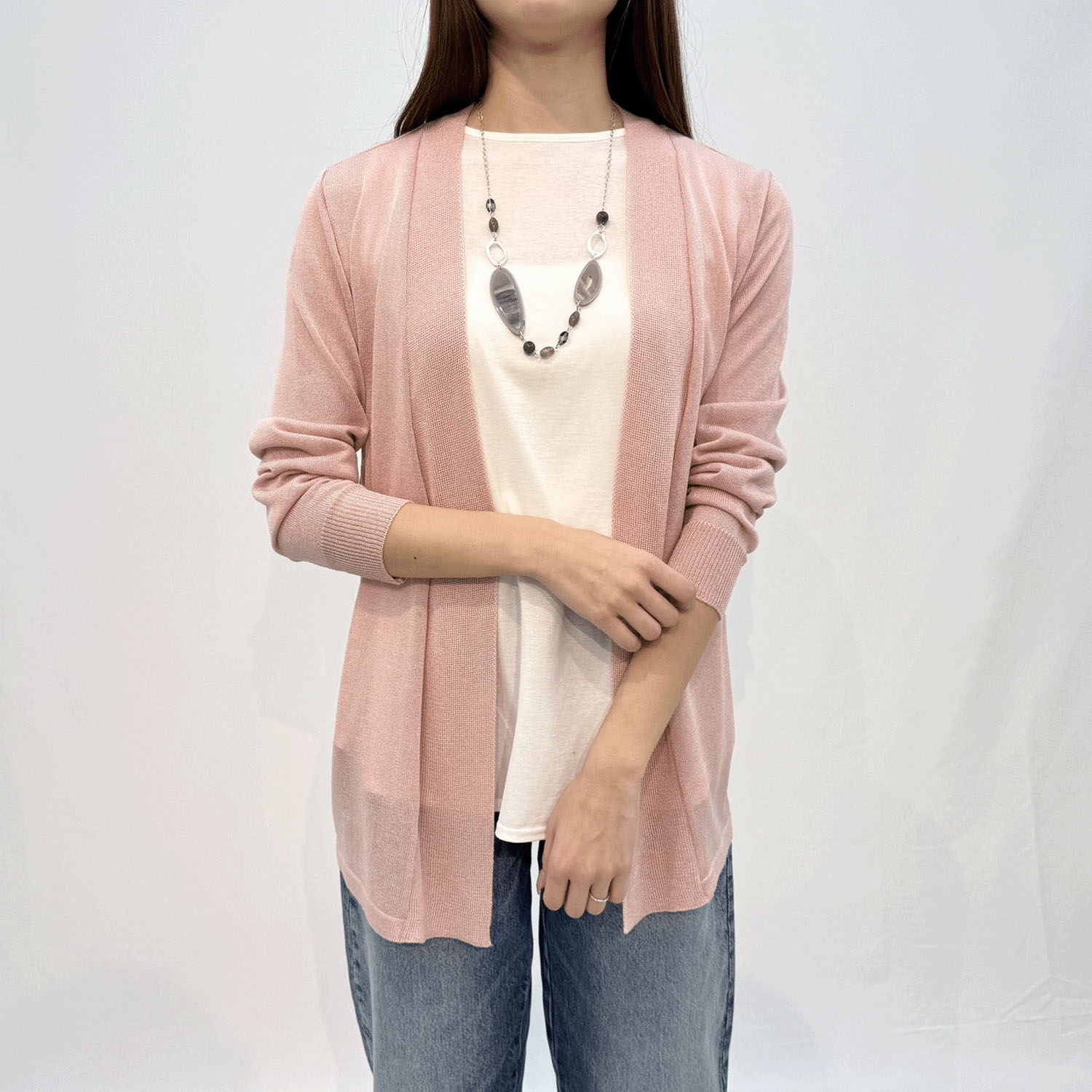 シルク混後ろギャザートッパーカーディガン - 画像7