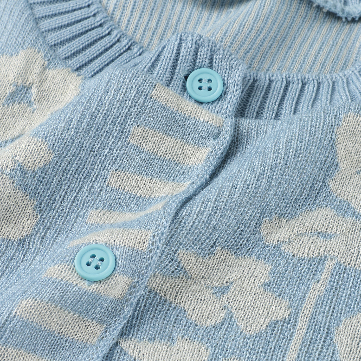 花柄膨れジャガード丸首カーディガン - 画像9