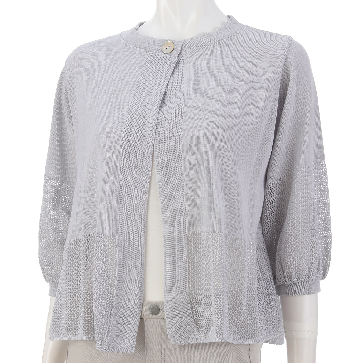 1釦丸首カーディガン