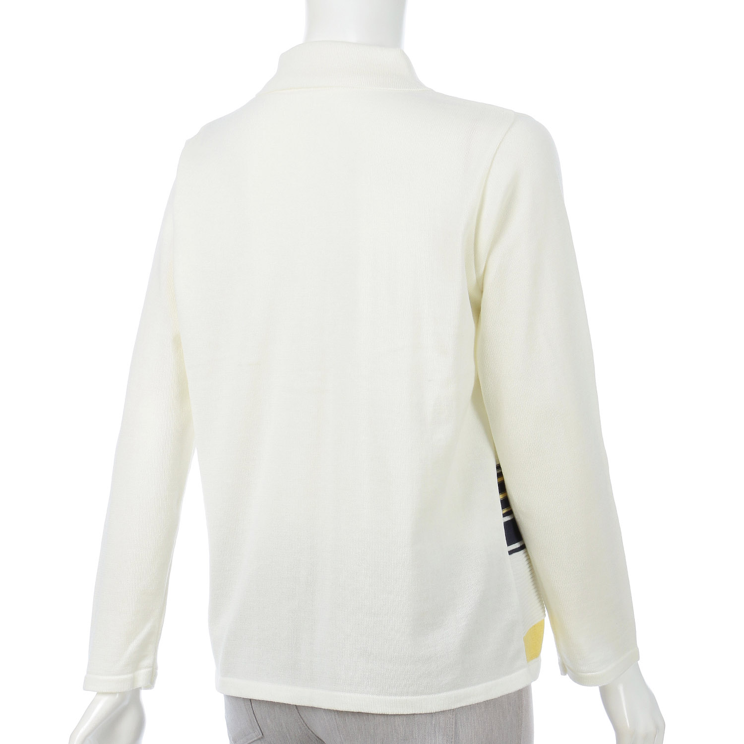 ボーダー衿付きカーディガン - 画像4