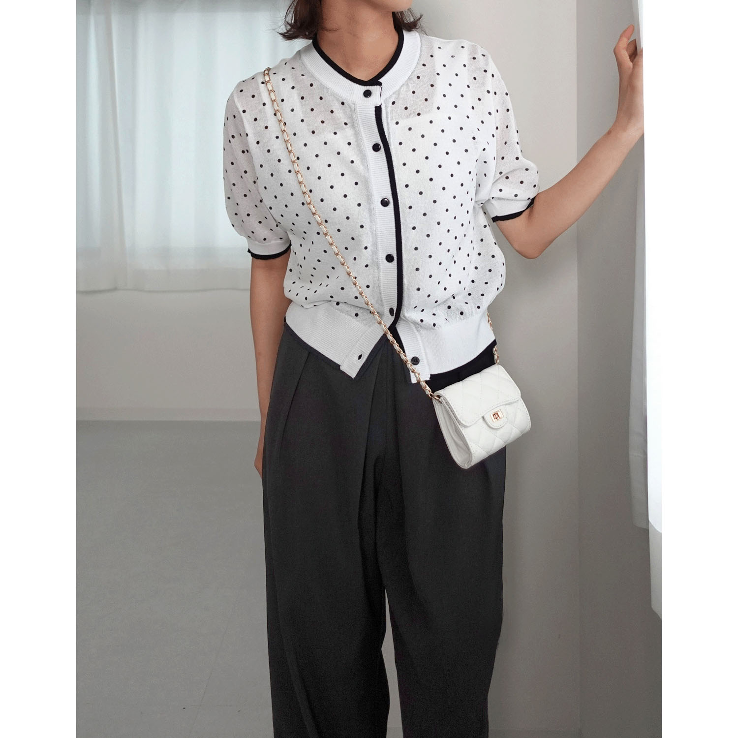 【my life】半袖ドットカーディガン - 画像2