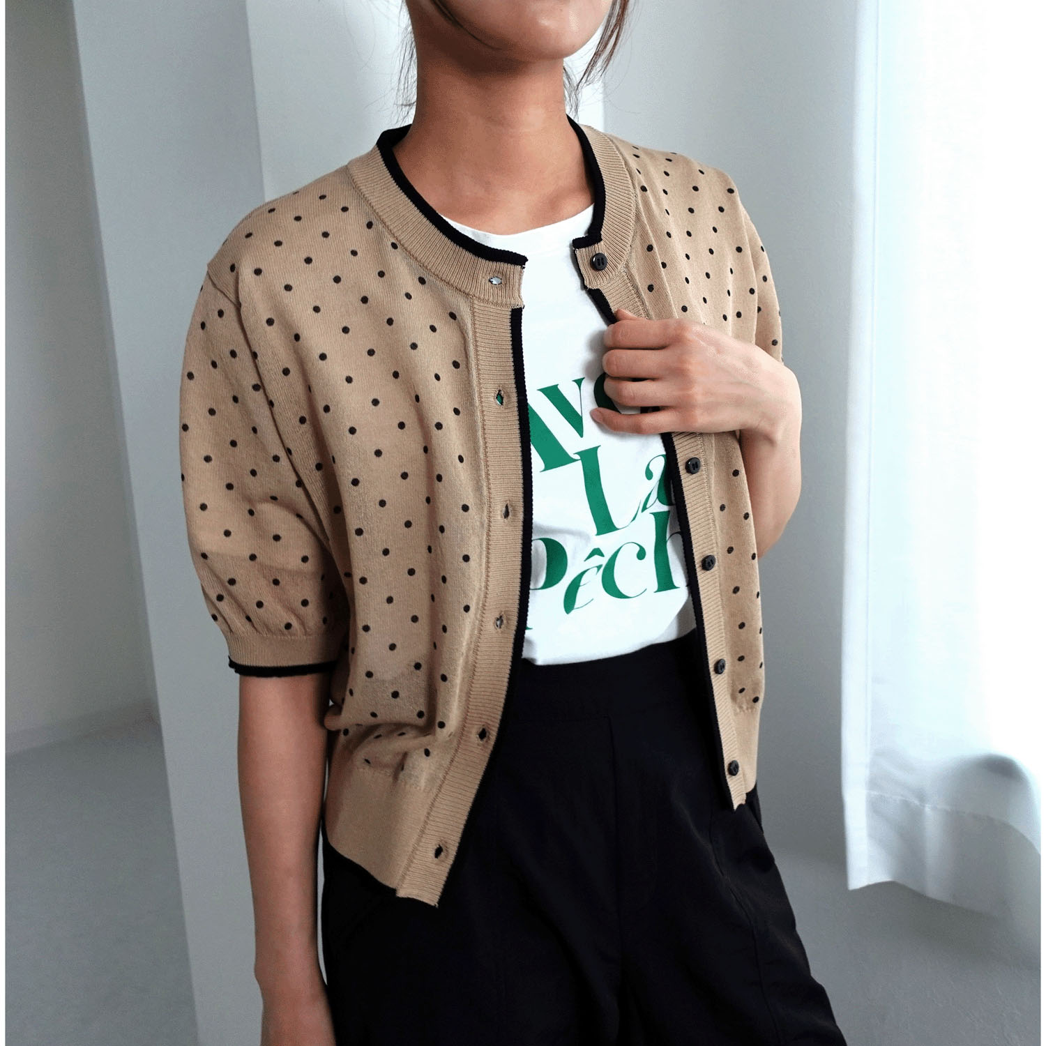 【my life】半袖ドットカーディガン - 画像5