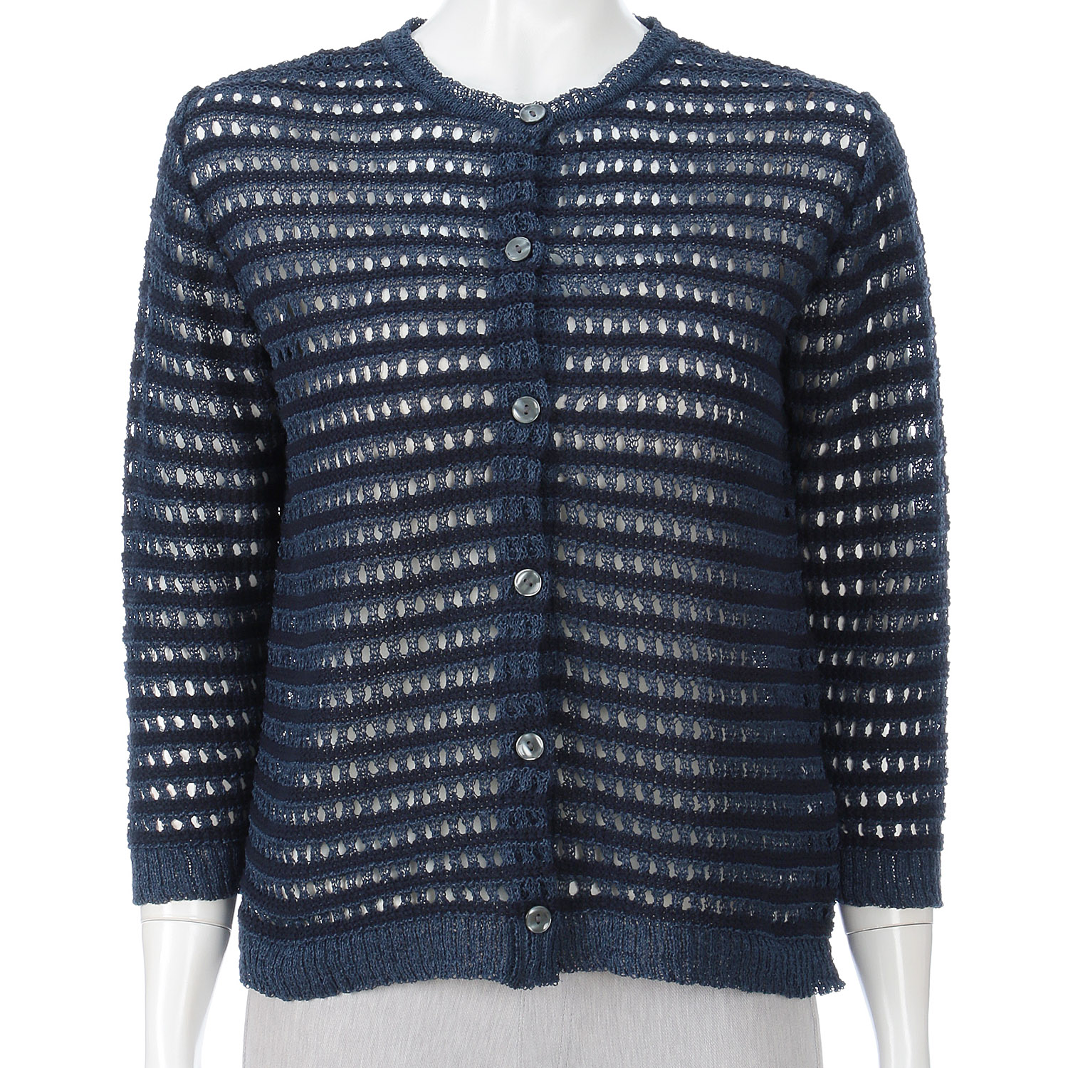 透かしボーダーカーディガン - 画像7