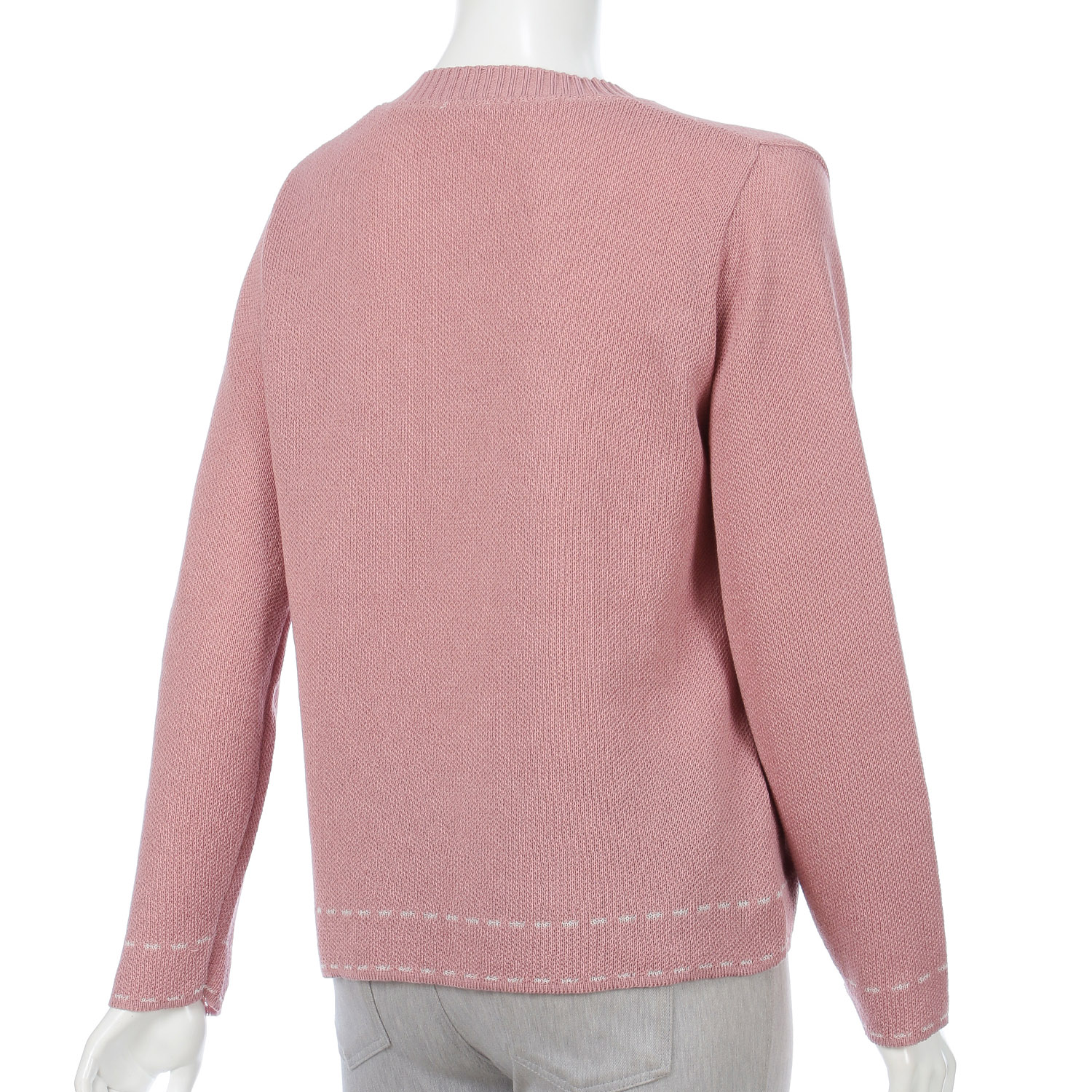 ジャガードステッチポケット柄丸首カーディガン - 画像5