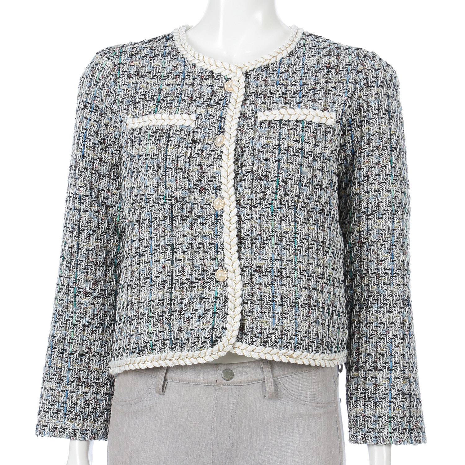 ツイード調カラーラメ入りカーディガン - 画像2