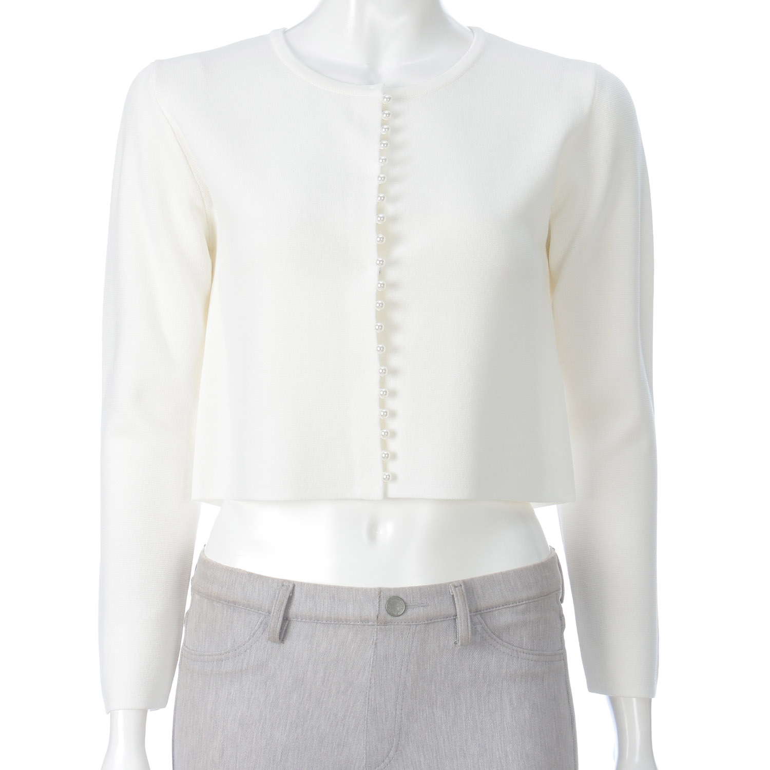 パール釦使いカーディガン - 画像2