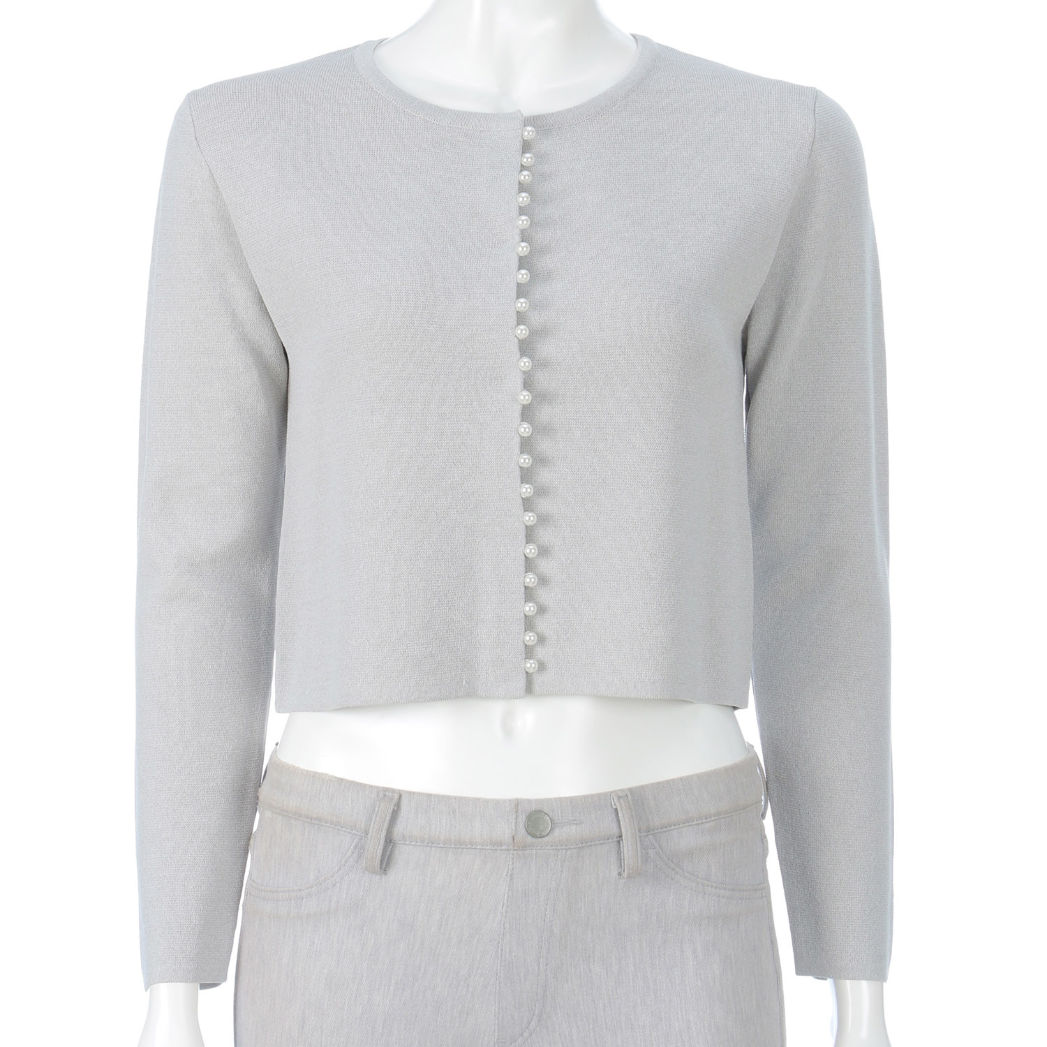 パール釦使いカーディガン - 画像3