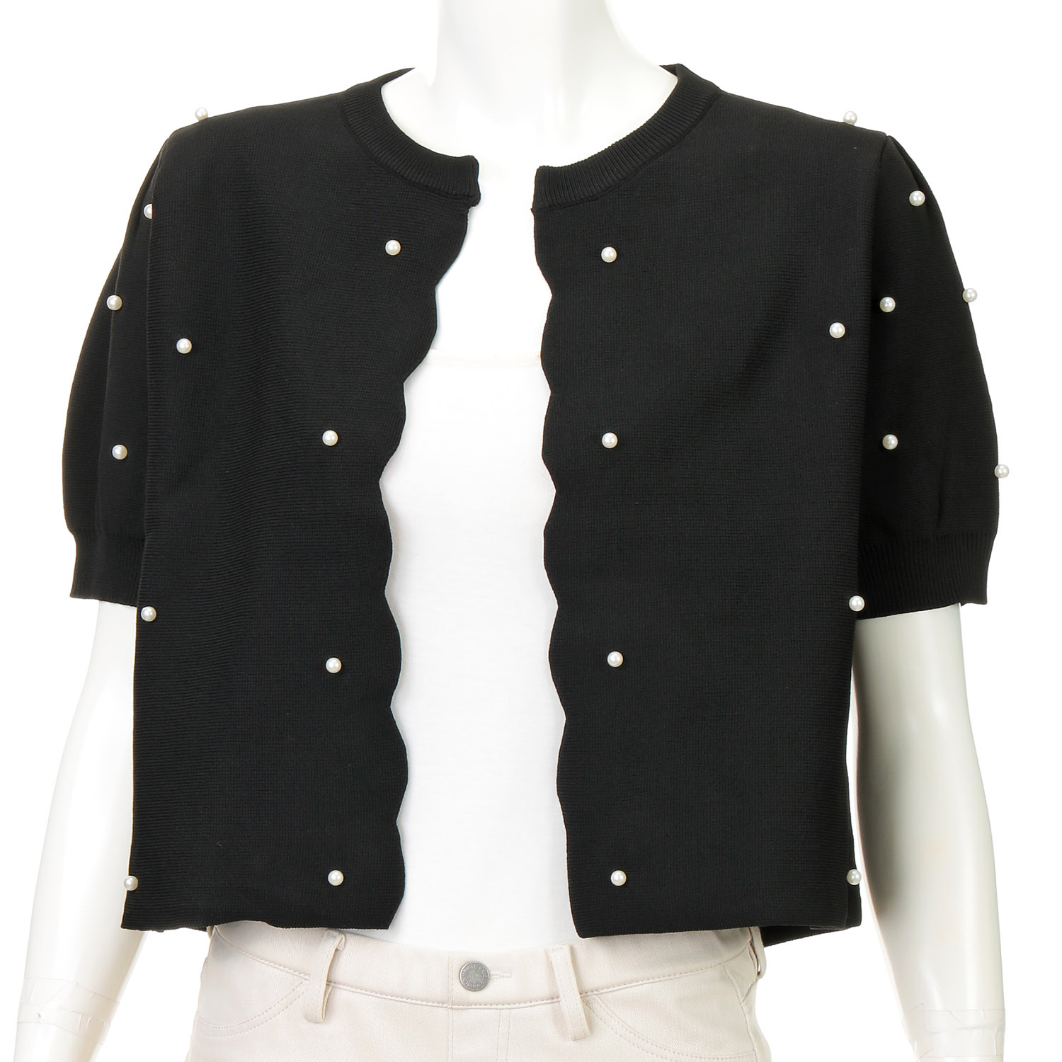 スカラップデザインカーディガン - 画像2