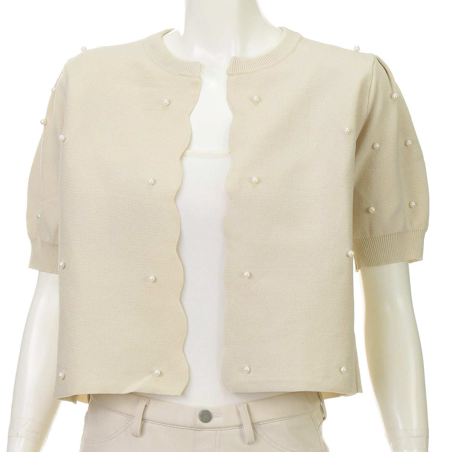 スカラップデザインカーディガン - 画像4