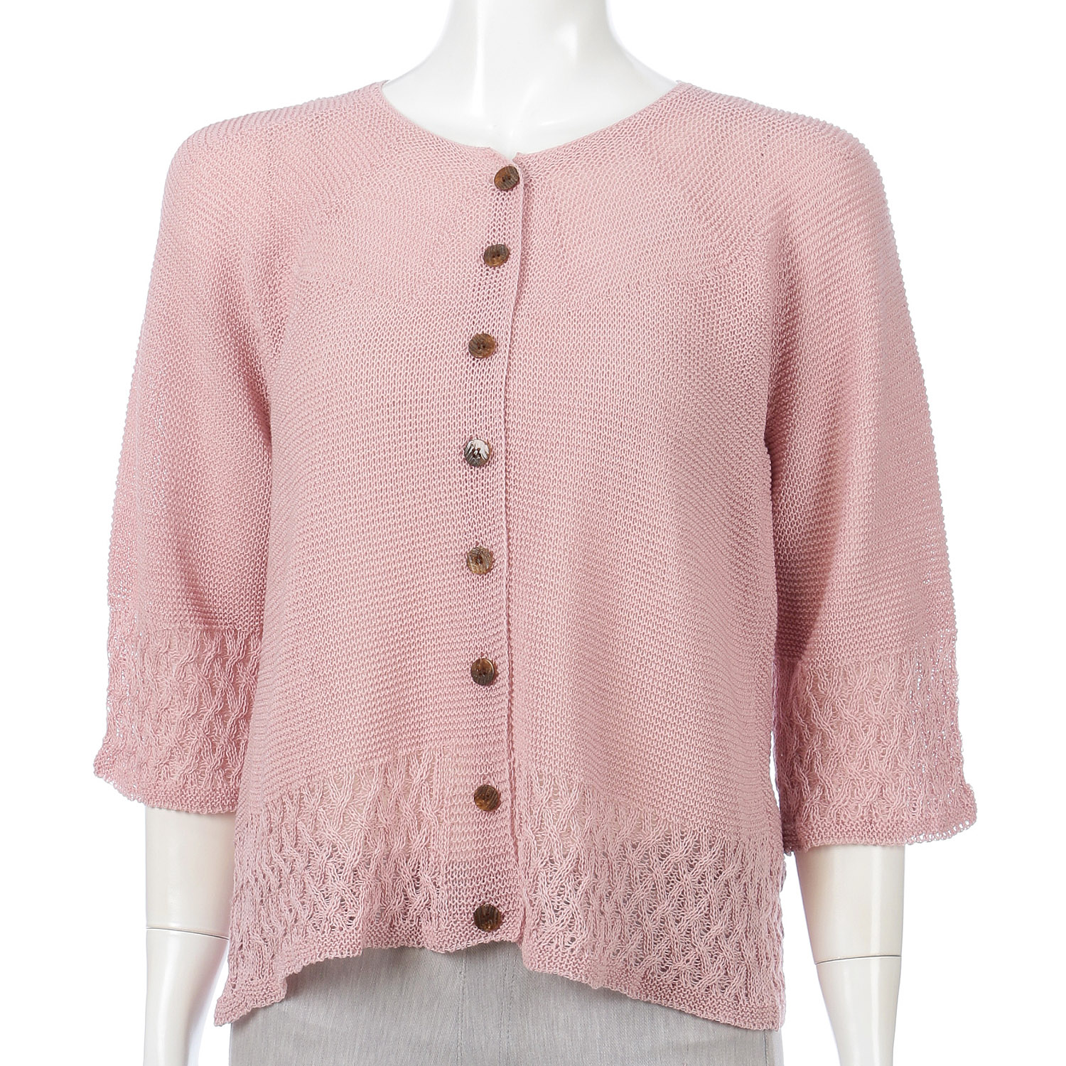 裾格子柄カーディガン - 画像5