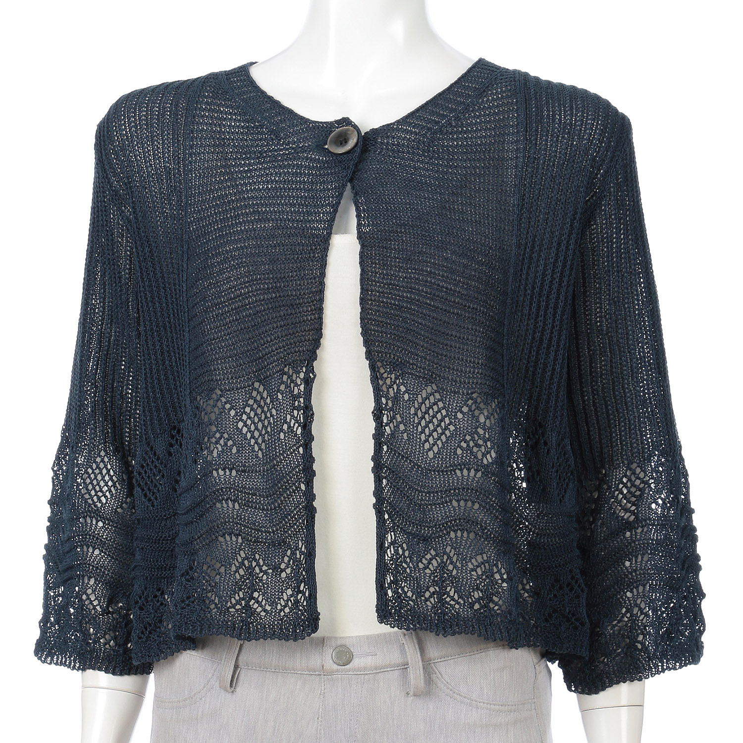 1つ釦ガ－タ－切り替えカーディガン - 画像7