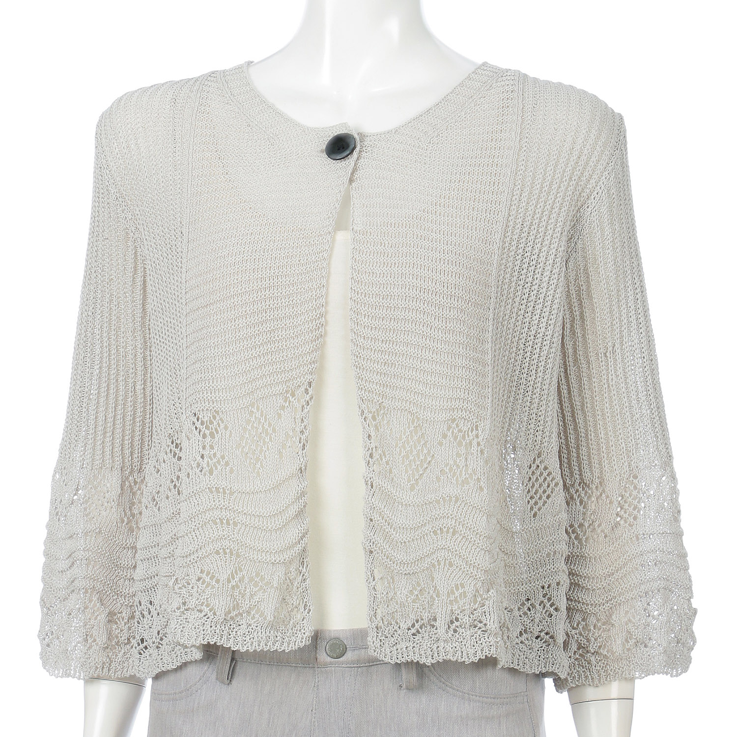 1つ釦ガ－タ－切り替えカーディガン - 画像1