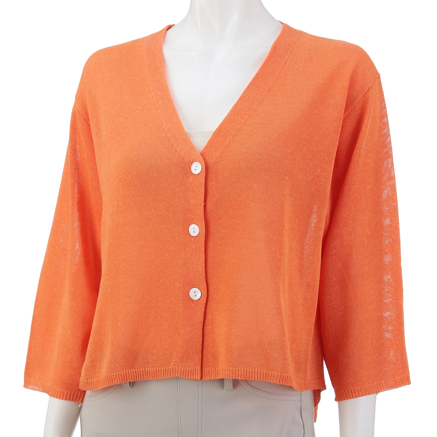 麻混天竺ショートカーディガン - 画像5