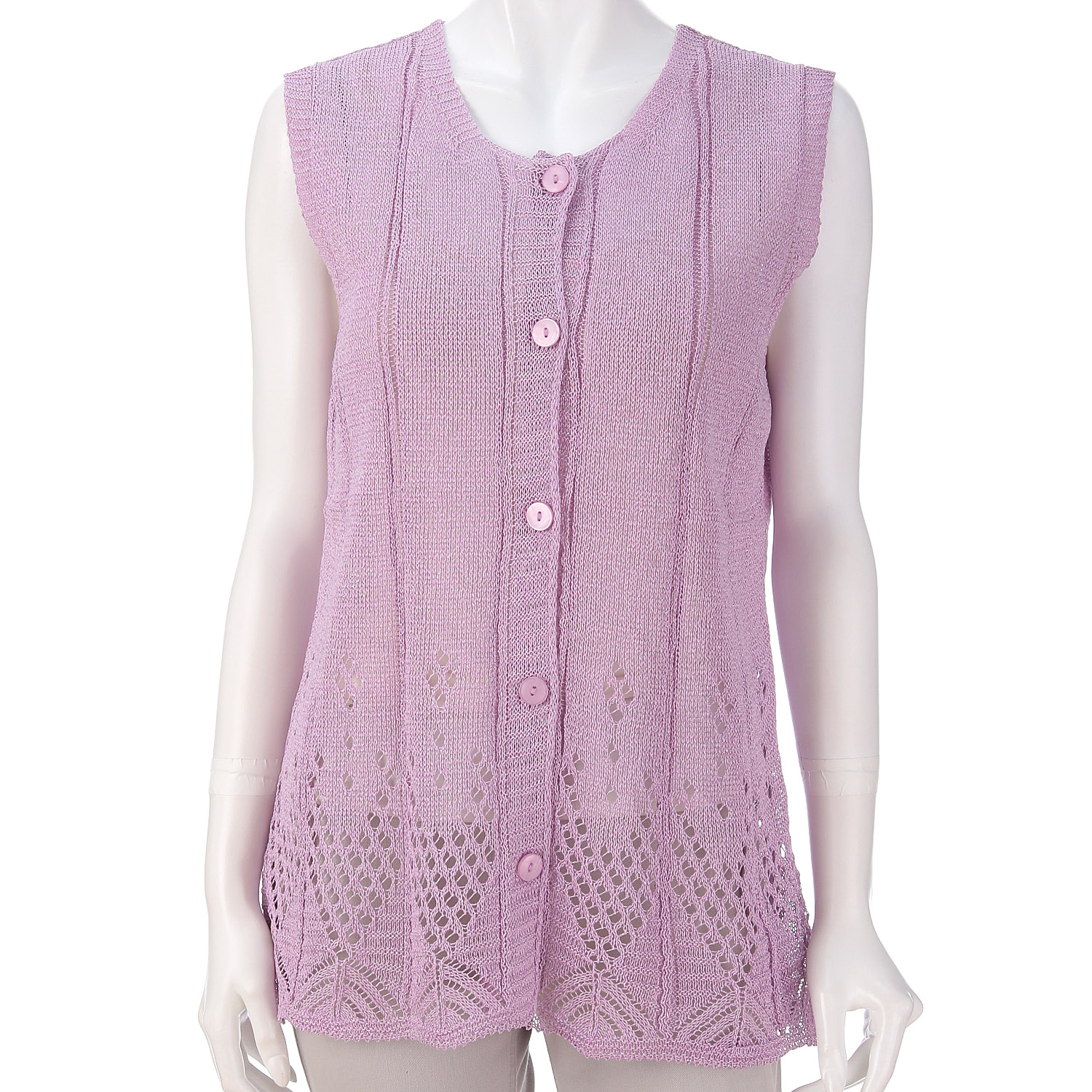 抄繊糸透かし編みベスト - 画像7