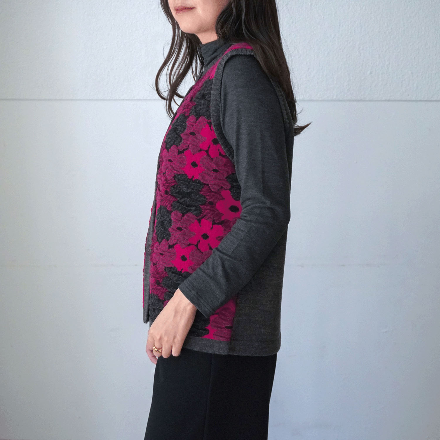 【Insta Live】花柄ジャガードベスト - 画像2