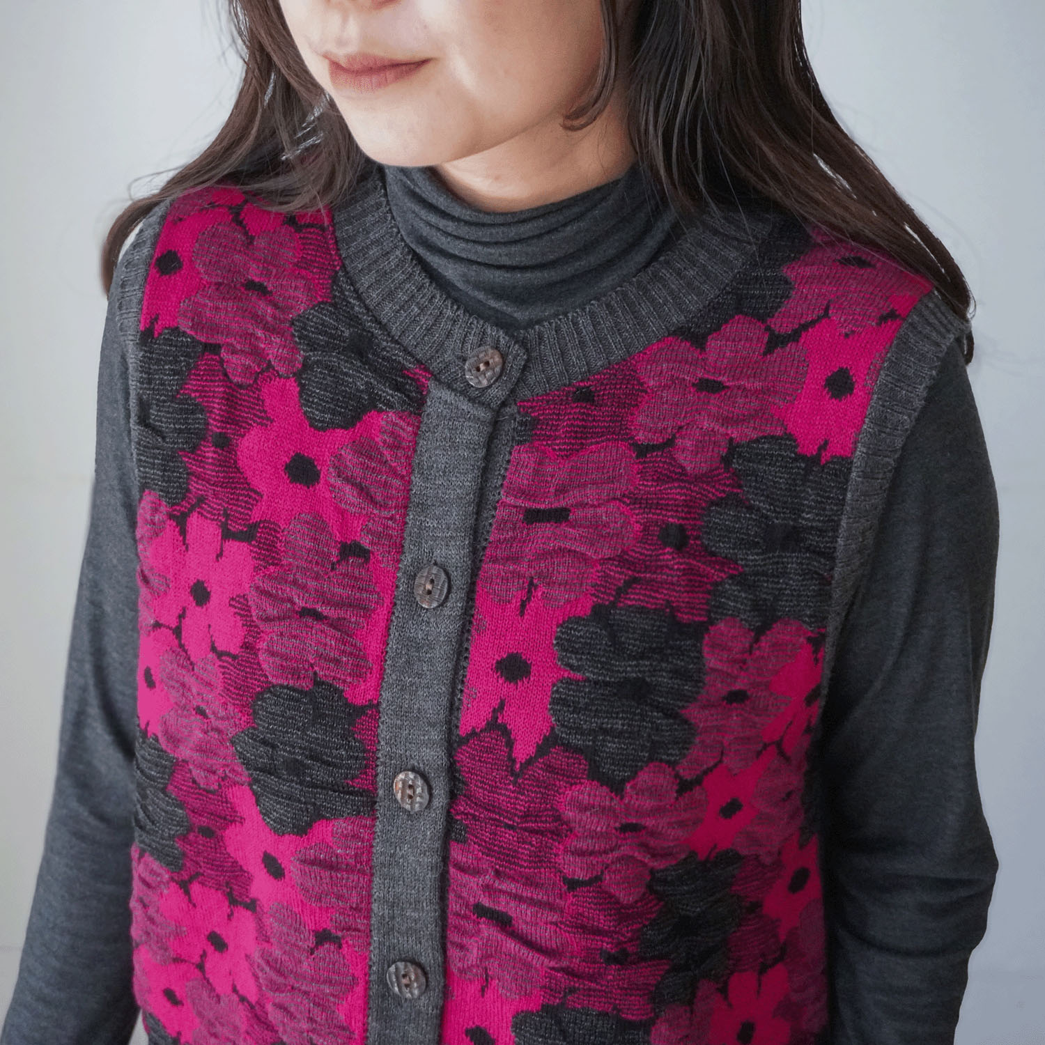 【Insta Live】花柄ジャガードベスト - 画像4