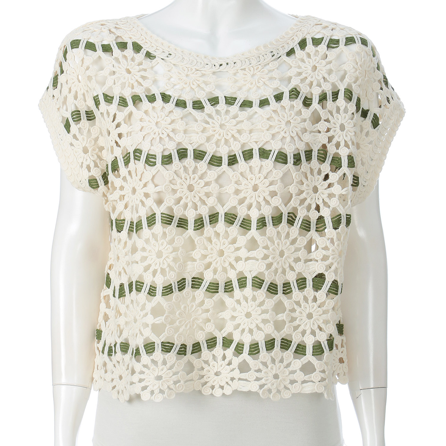 かぎ針風配色プルオーバーベスト - 画像6