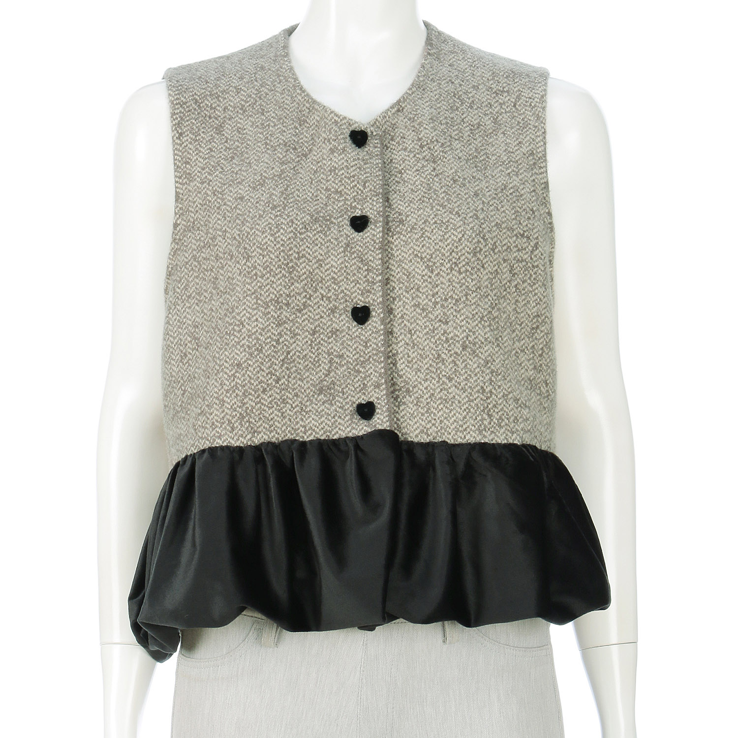 ハートボタンフリルベスト - 画像1