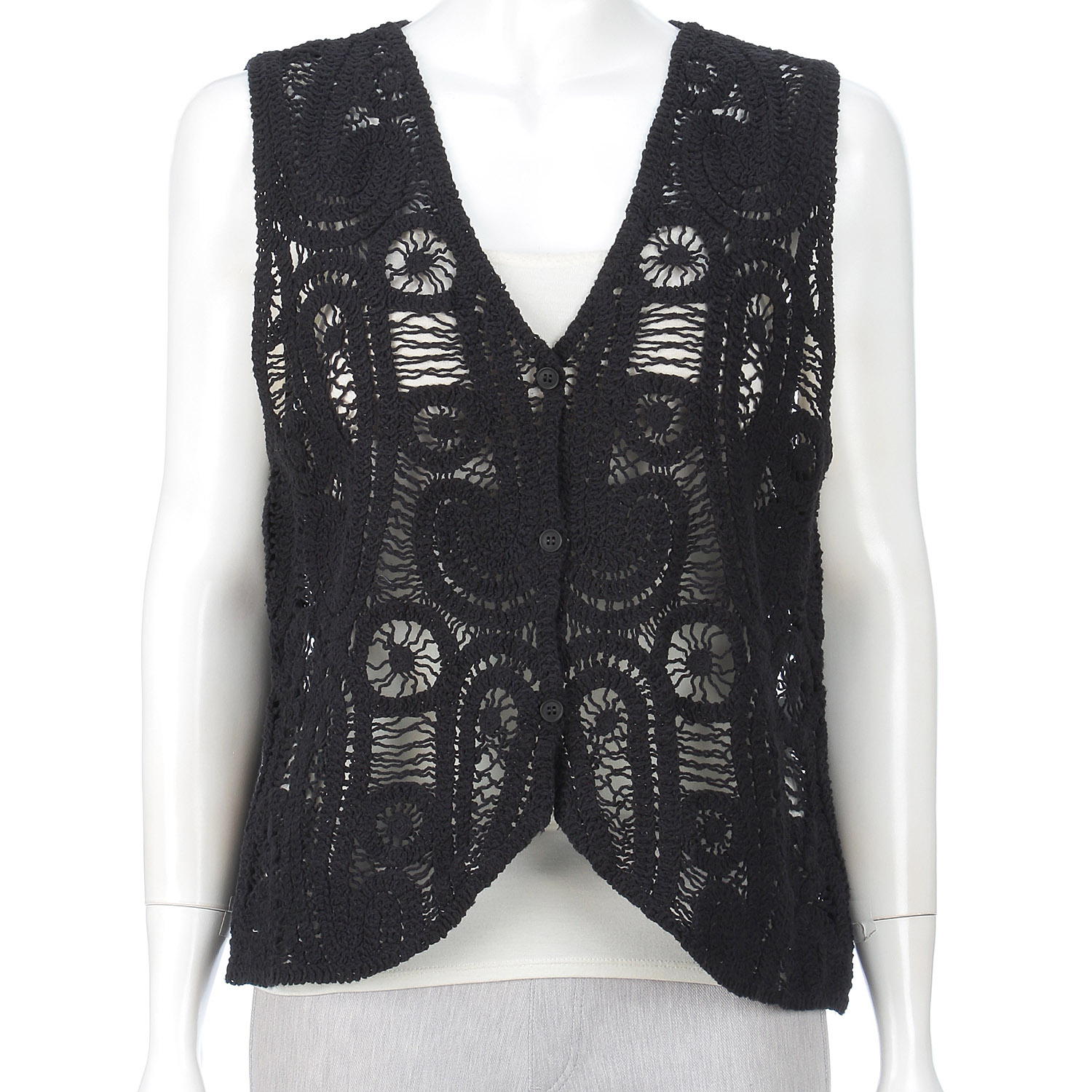 かぎ針風前開きベスト - 画像13