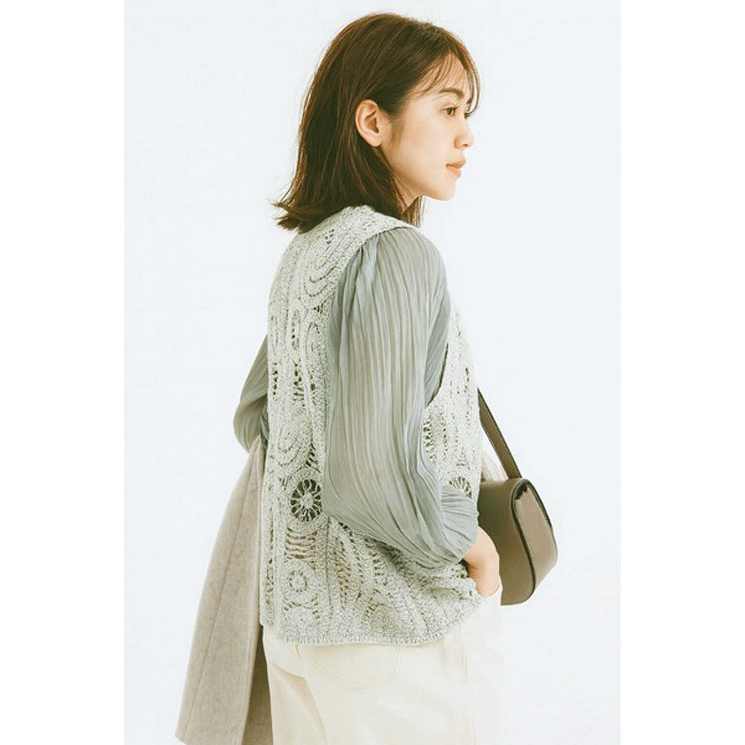 かぎ針風前開きベスト - 画像8