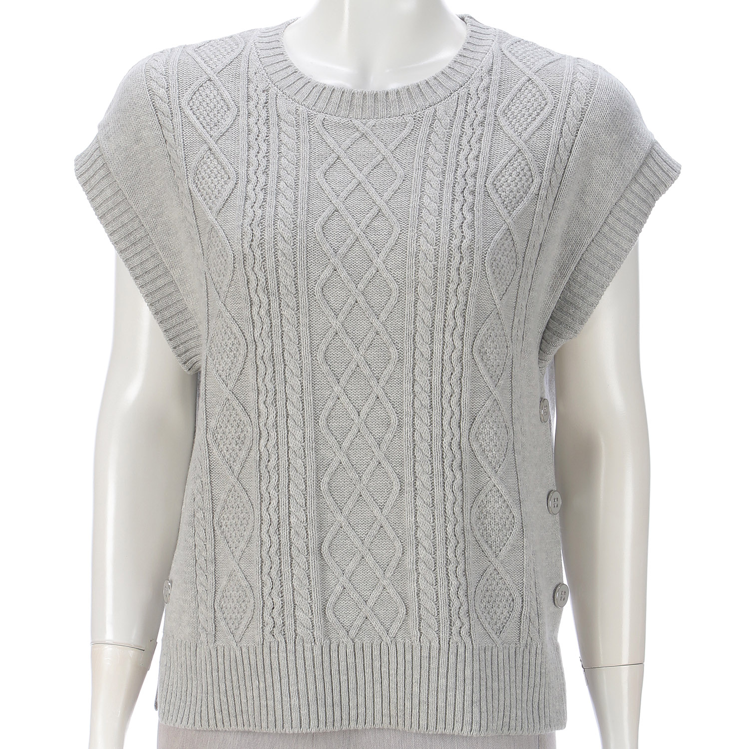 綿混ケーブル編みベスト - 画像11