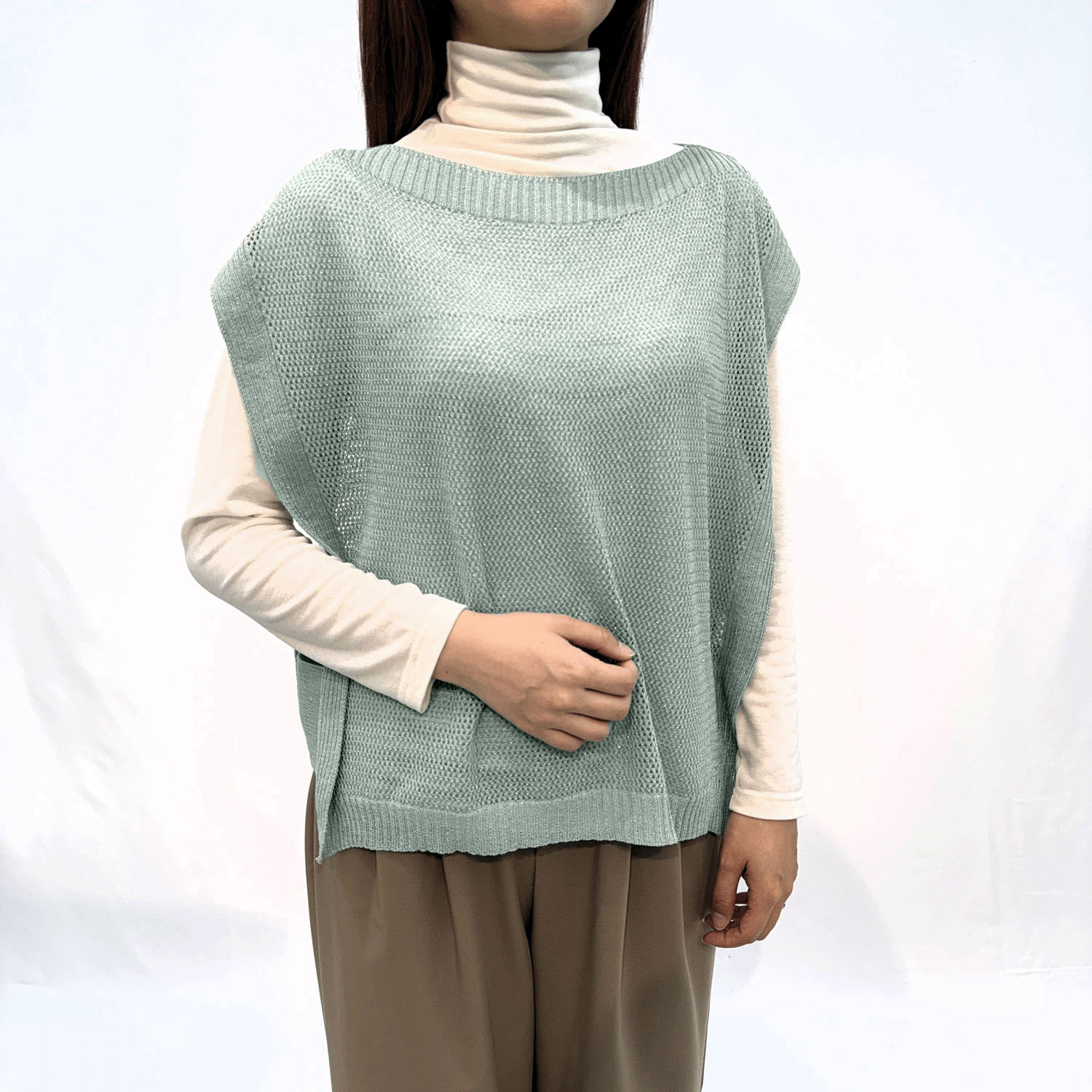 ラメメッシュベスト - 画像4