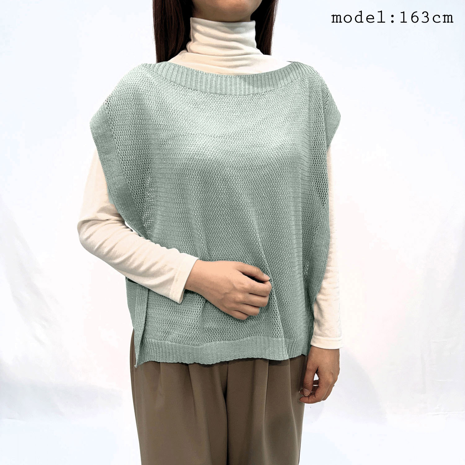 ラメメッシュベスト - 画像1