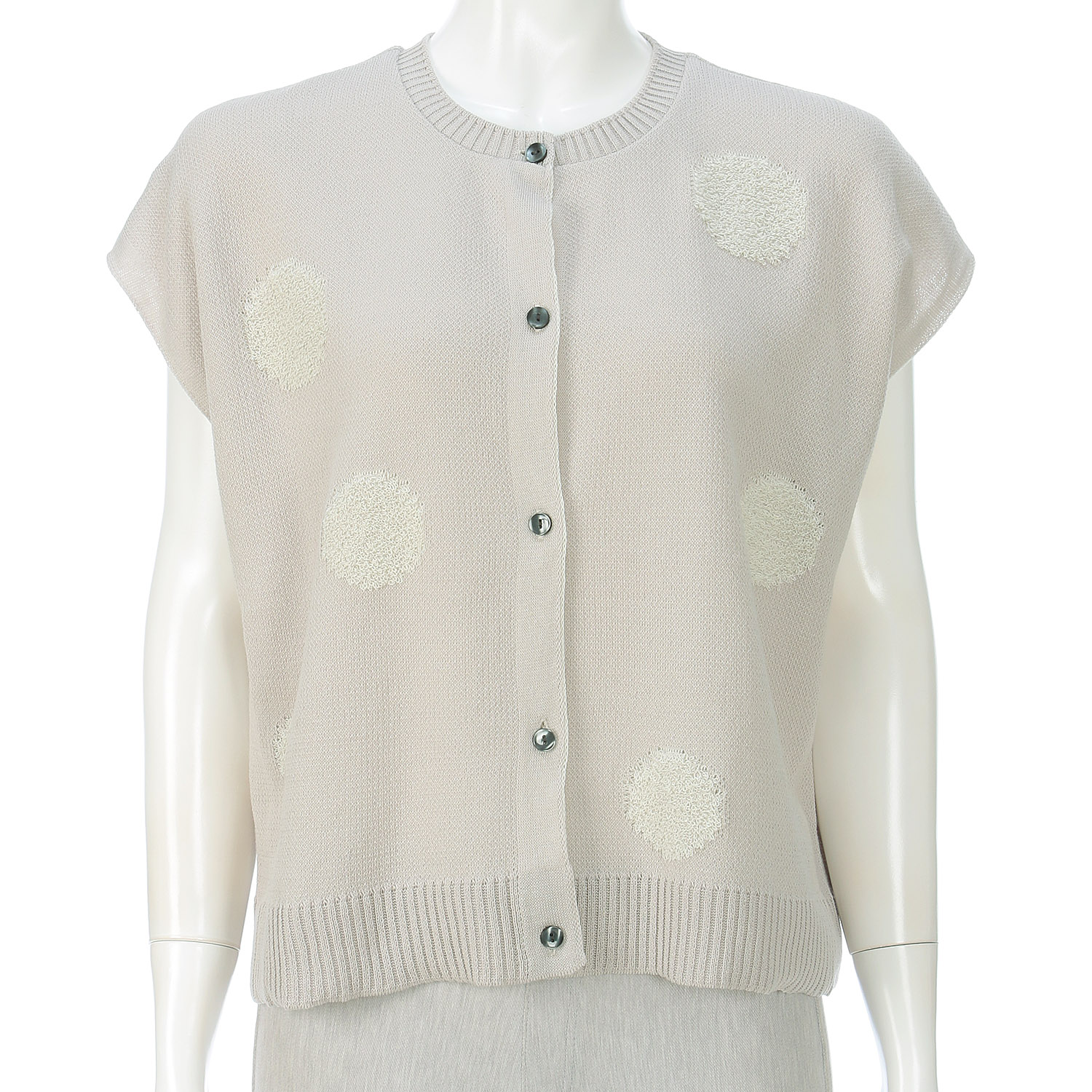 丸柄パイルジャガードベスト