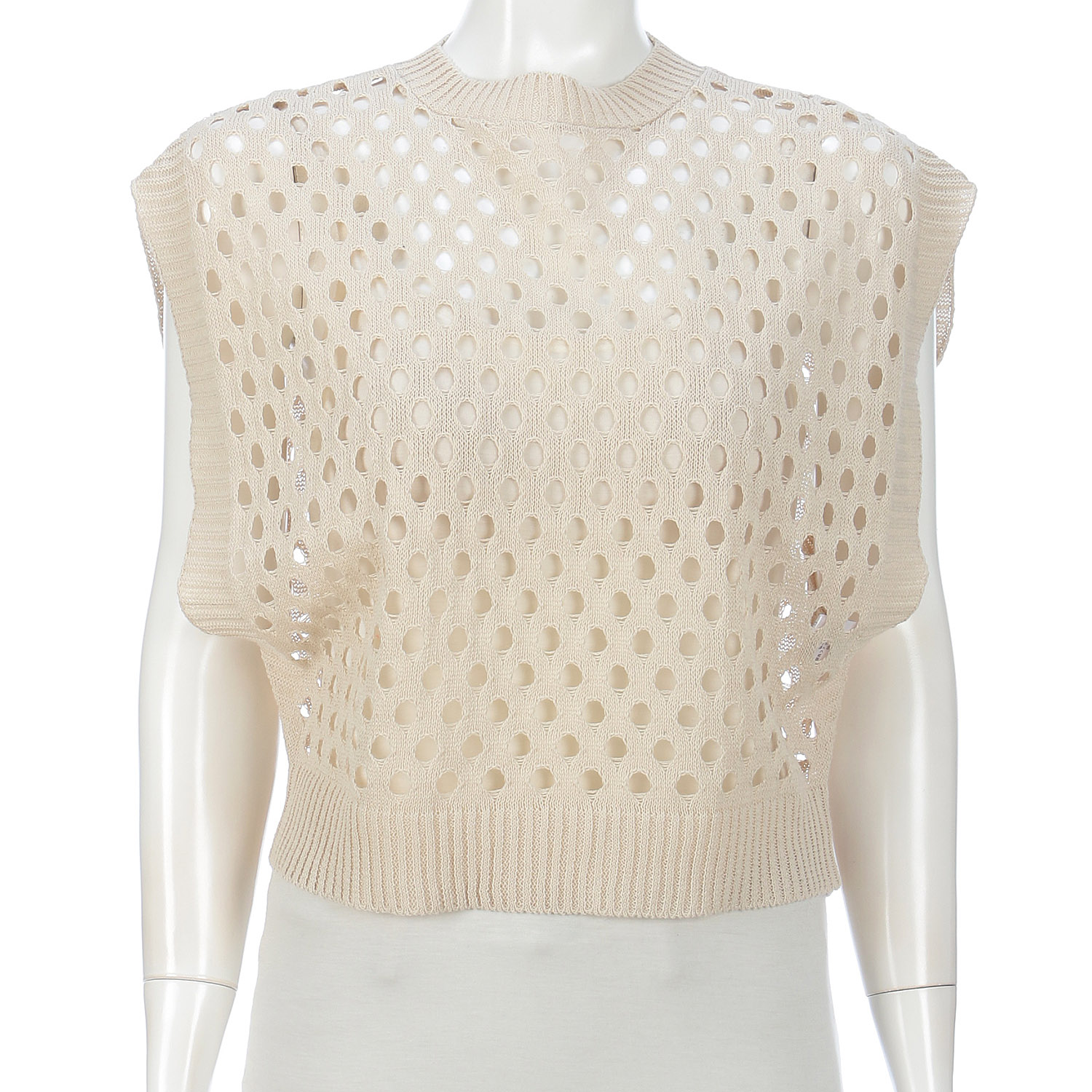 麻混穴あきベスト - 画像3