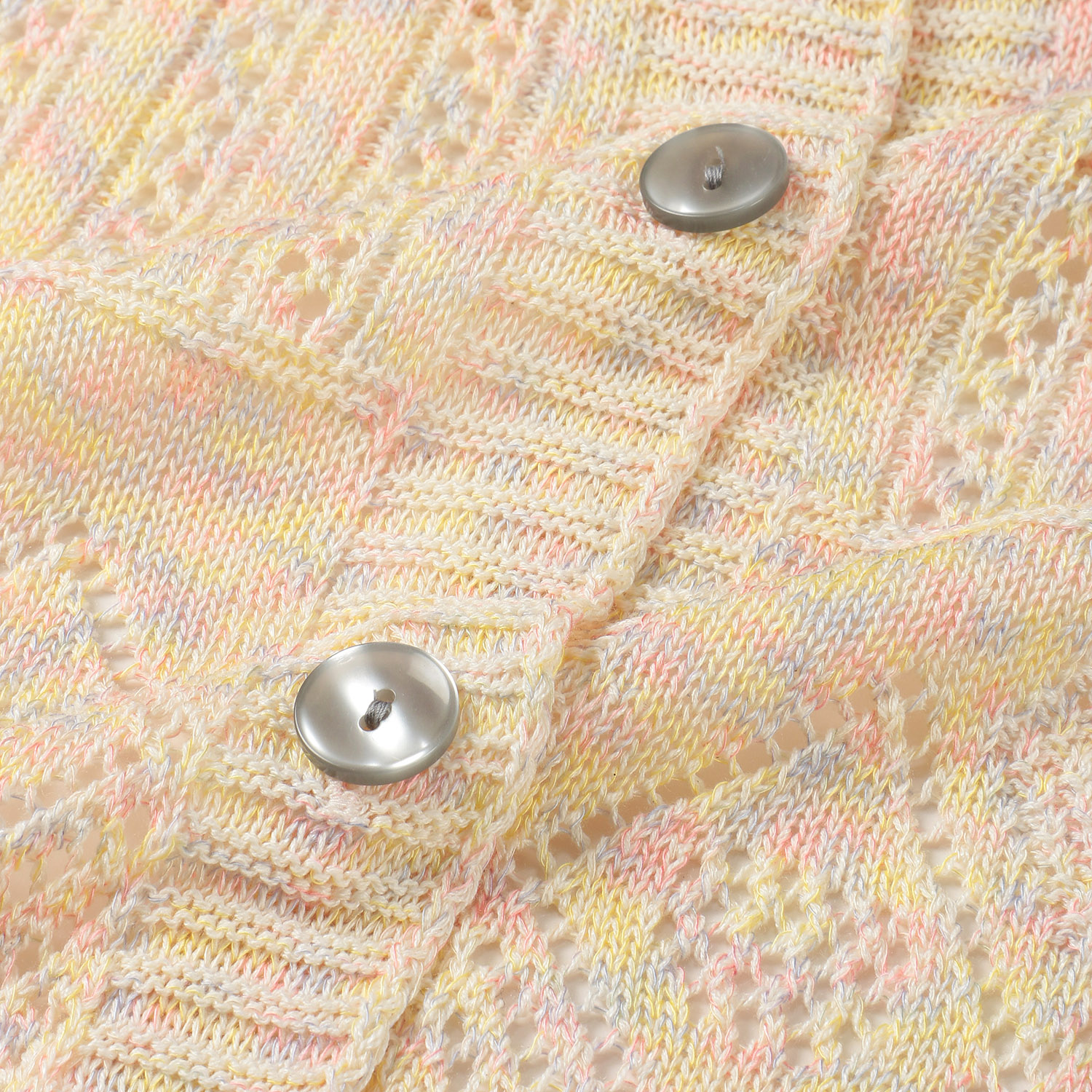 絣透かし前開きベスト - 画像6