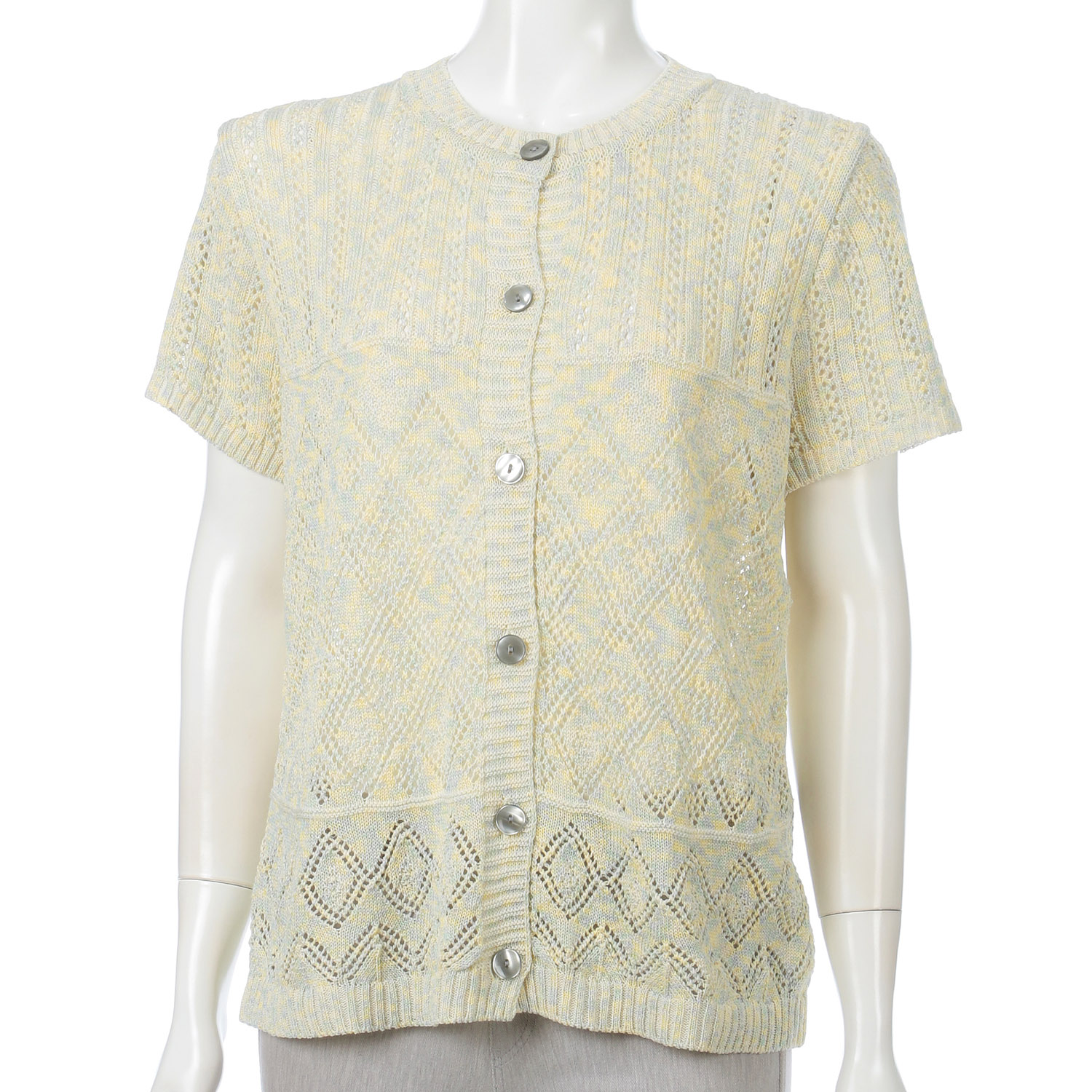 絣透かし前開きベスト - 画像7