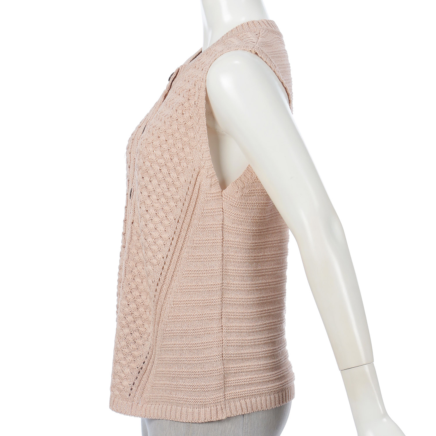 バスケット編み前開きベスト - 画像5