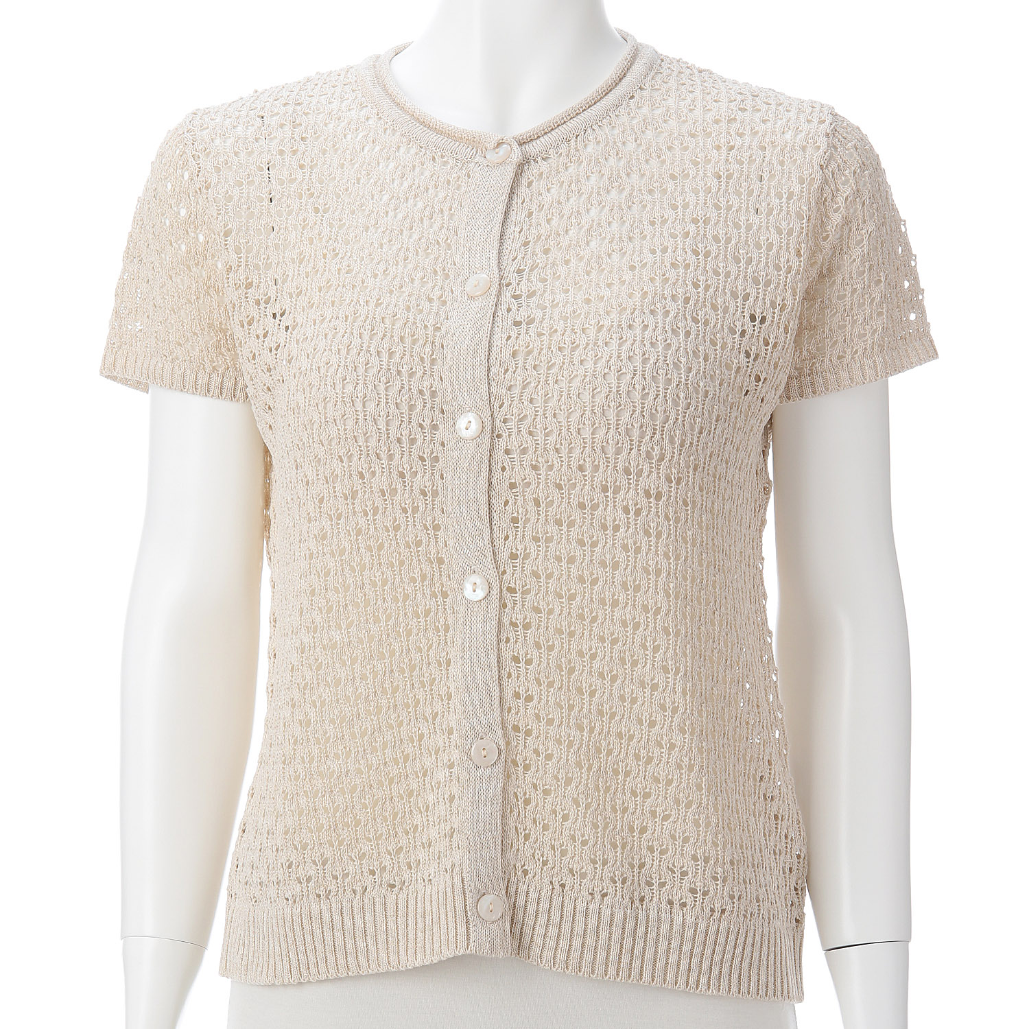 透かし柄キャップスリーブベスト - 画像3