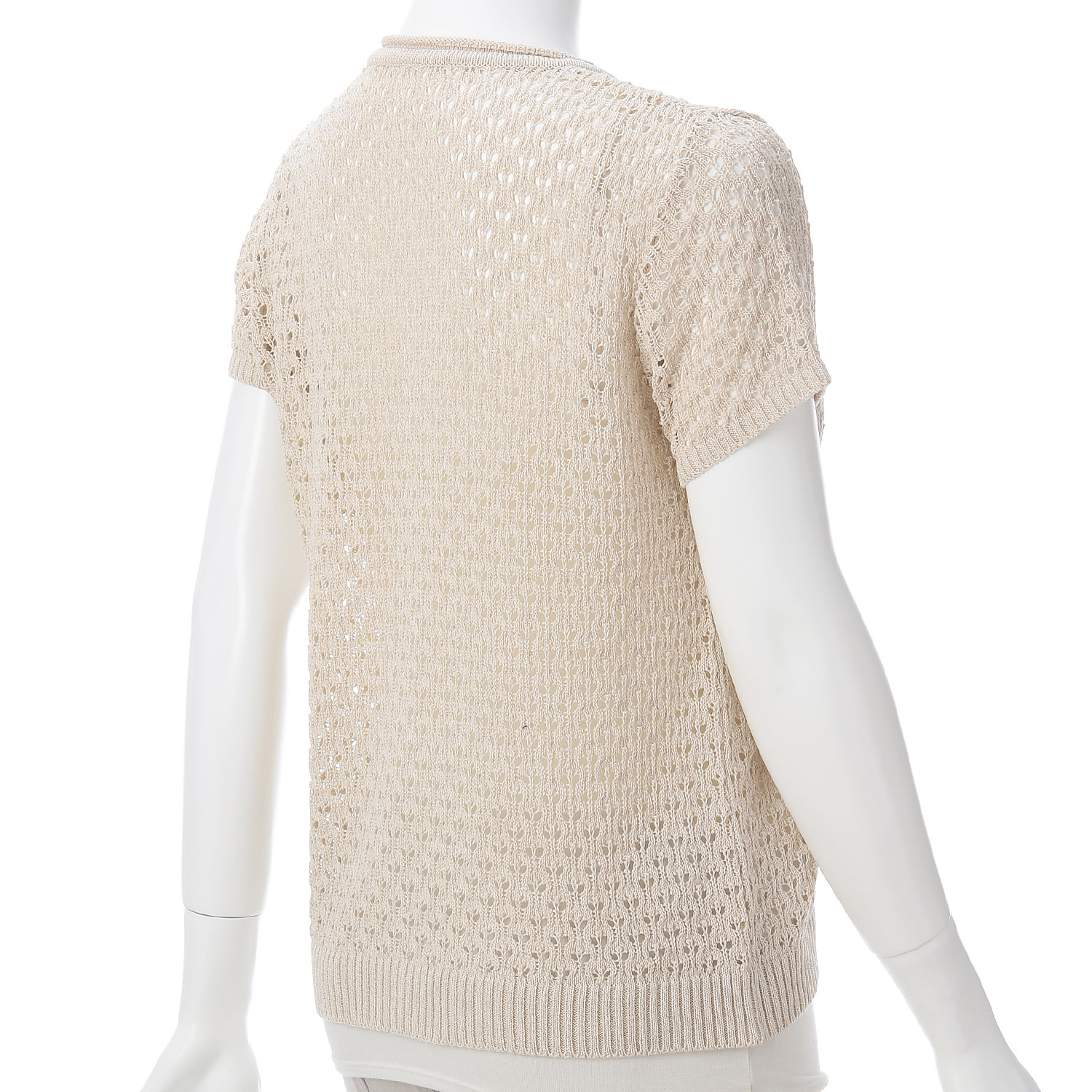 透かし柄キャップスリーブベスト - 画像4