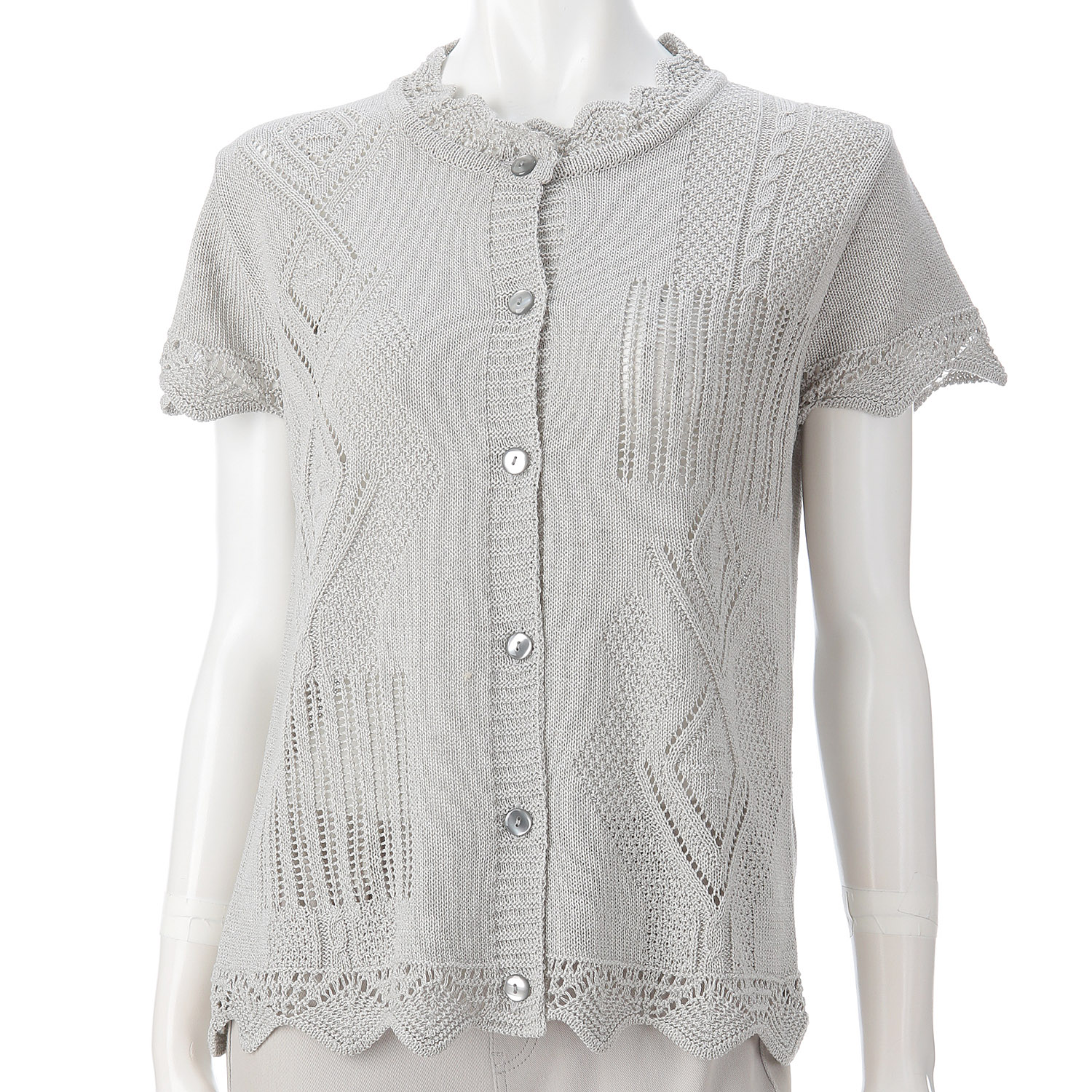 ダイヤ柄キャップスリーブベスト