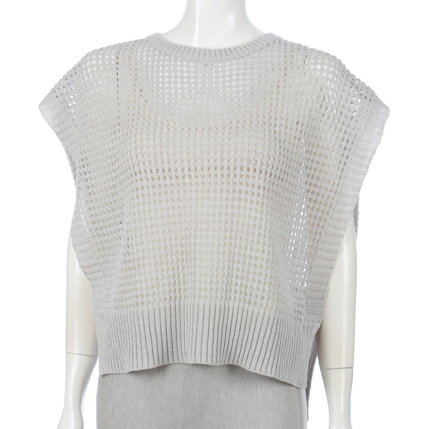 ラメ和紙混メッシュベスト - 画像2