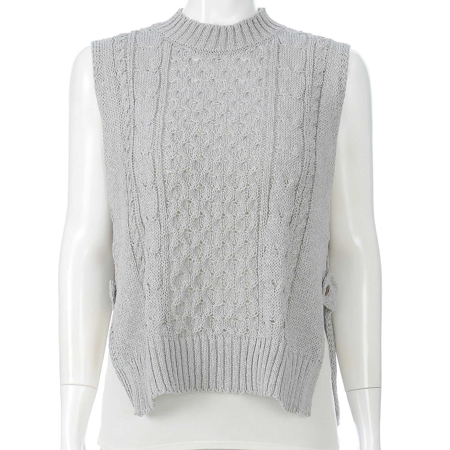 和紙脇ボタンベスト - 画像2