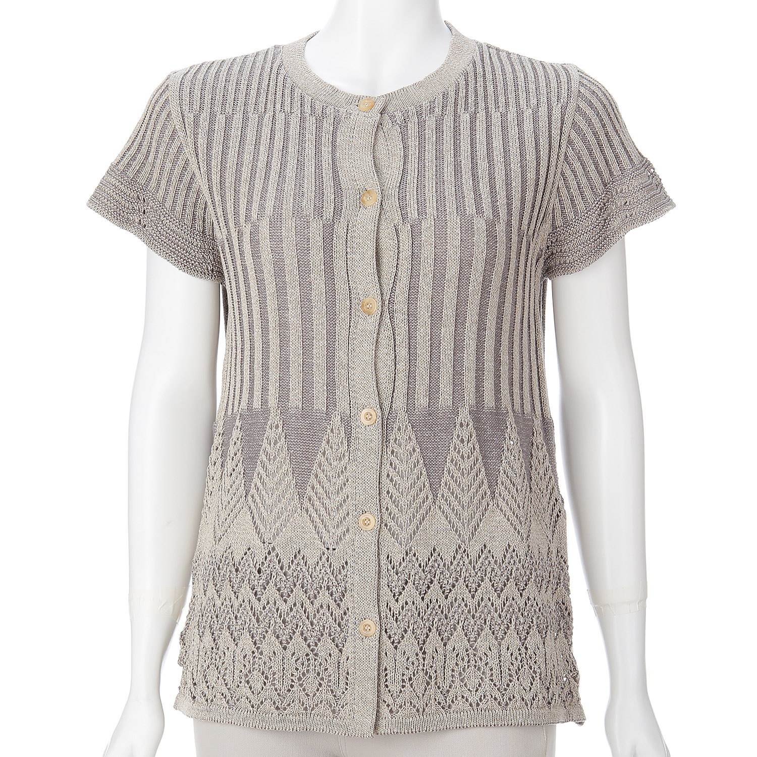 ダイヤ柄前開きベスト - 画像3