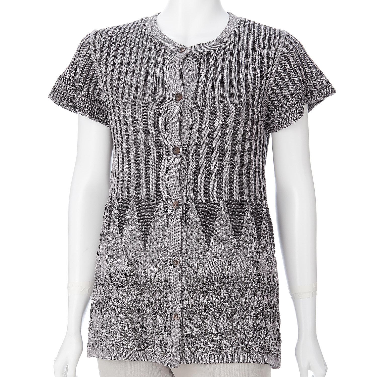 ダイヤ柄前開きベスト - 画像7