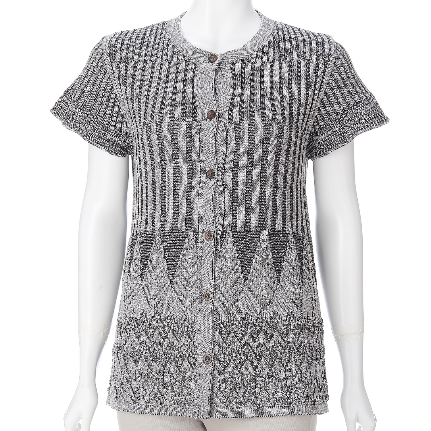 ダイヤ柄前開きベスト